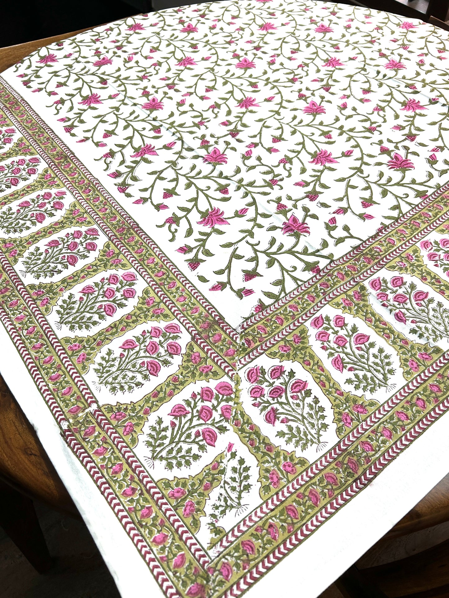 Vani Block Print Table Cover - 4 Seater