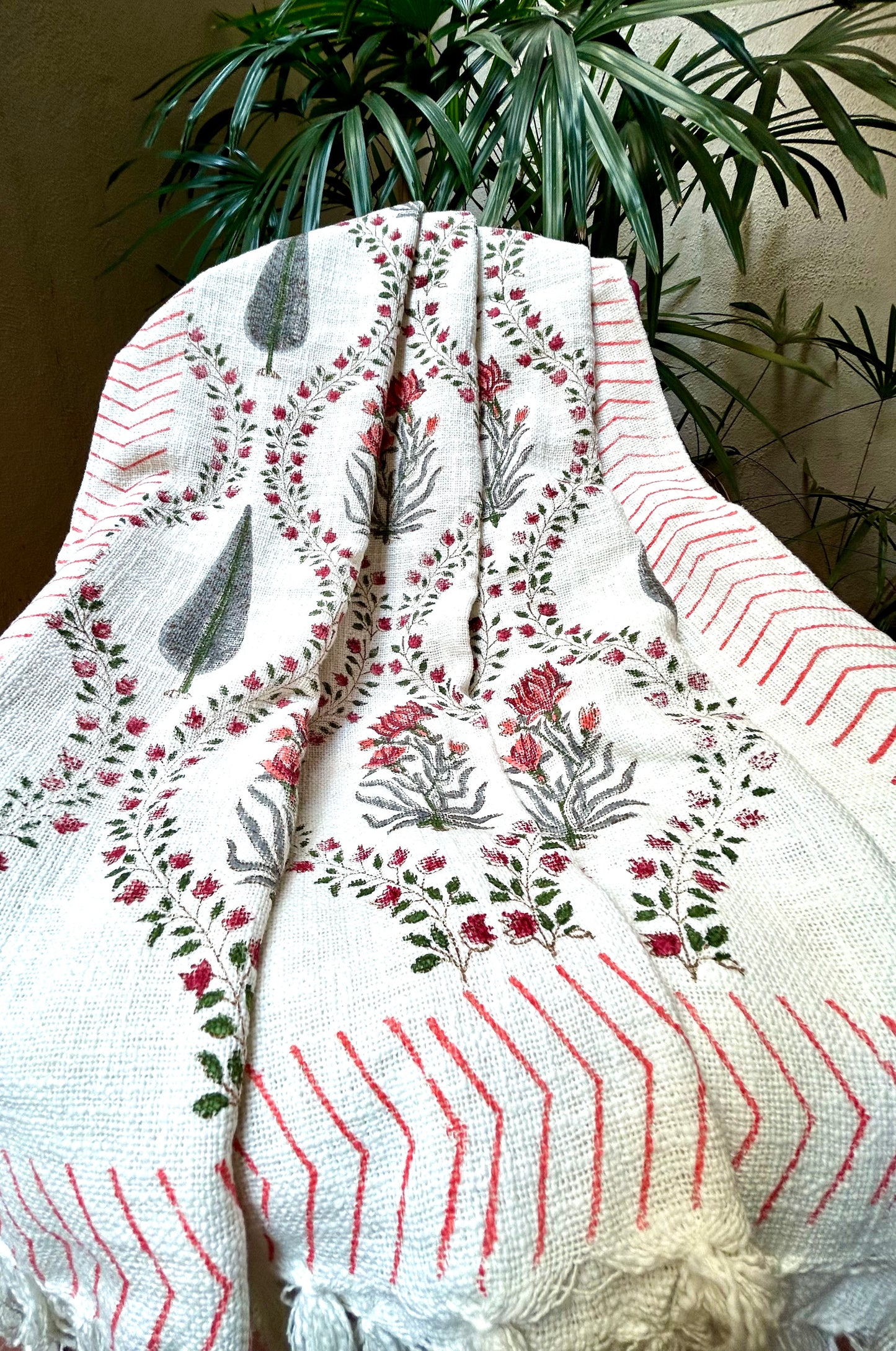 Diti Block Print Throw Blanket