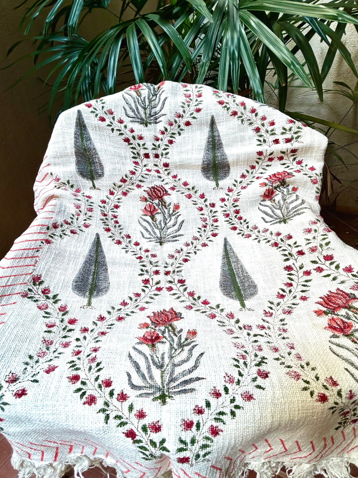 Diti Block Print Throw Blanket
