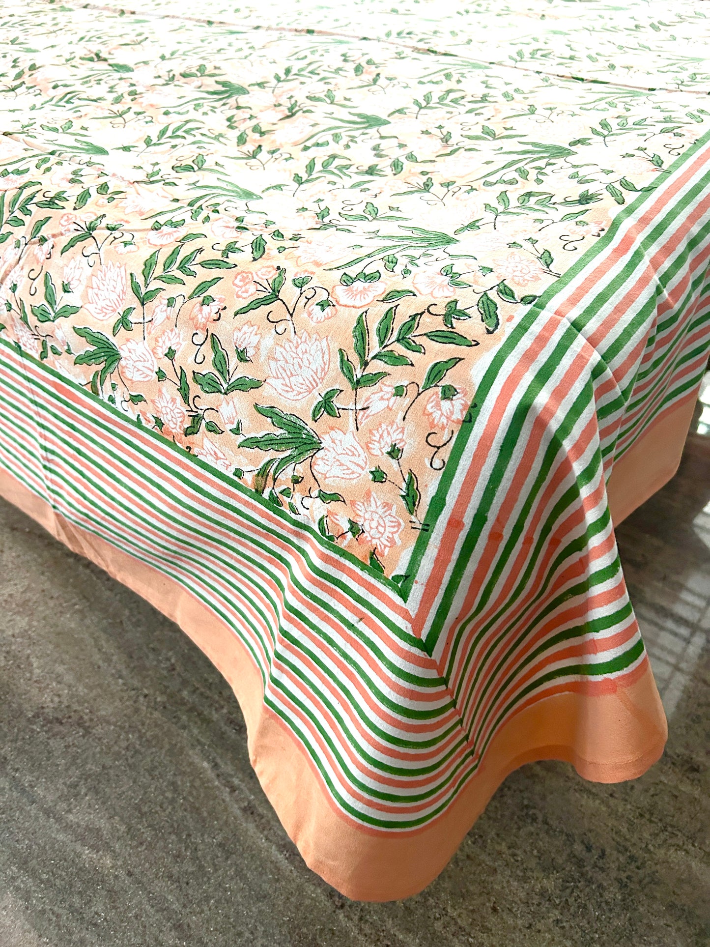 Lila Block Print Diwan Bed Cover