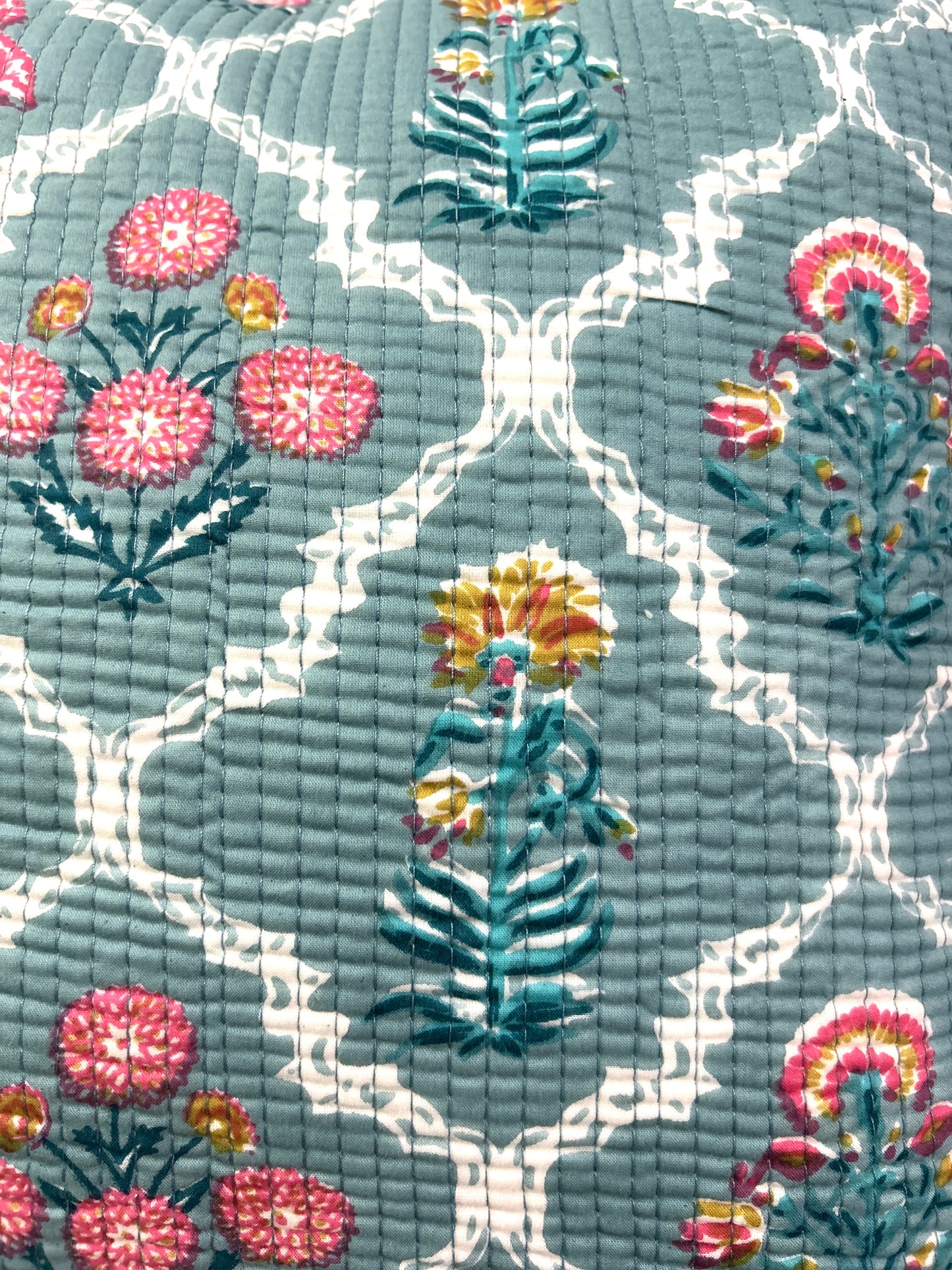 Kanika Block Print Quilted Cushion Cover