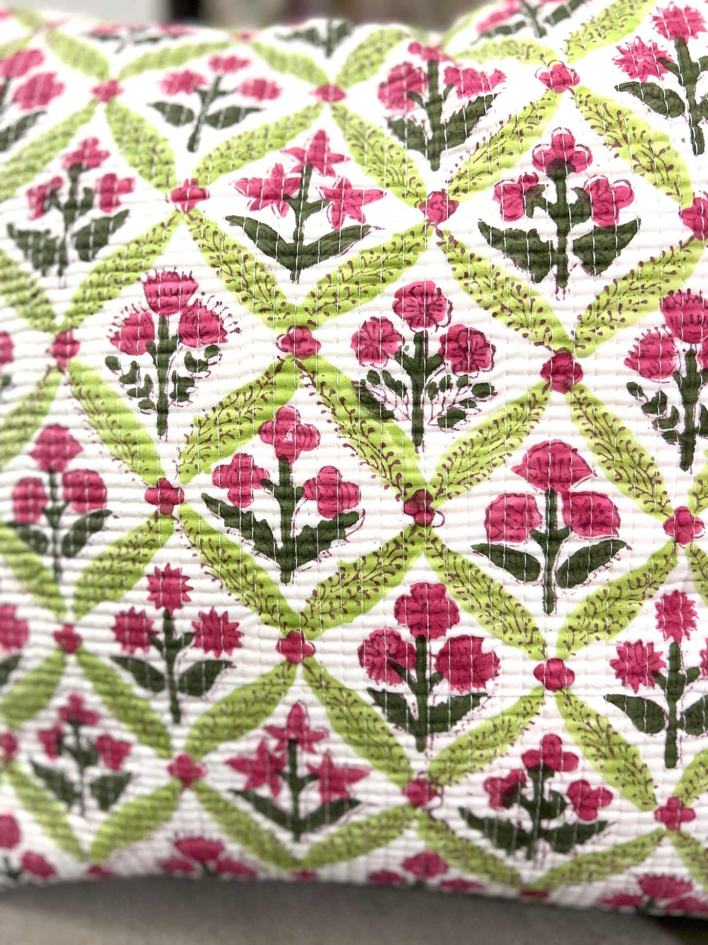 Arunima Block Print Quilted Cushion Cover