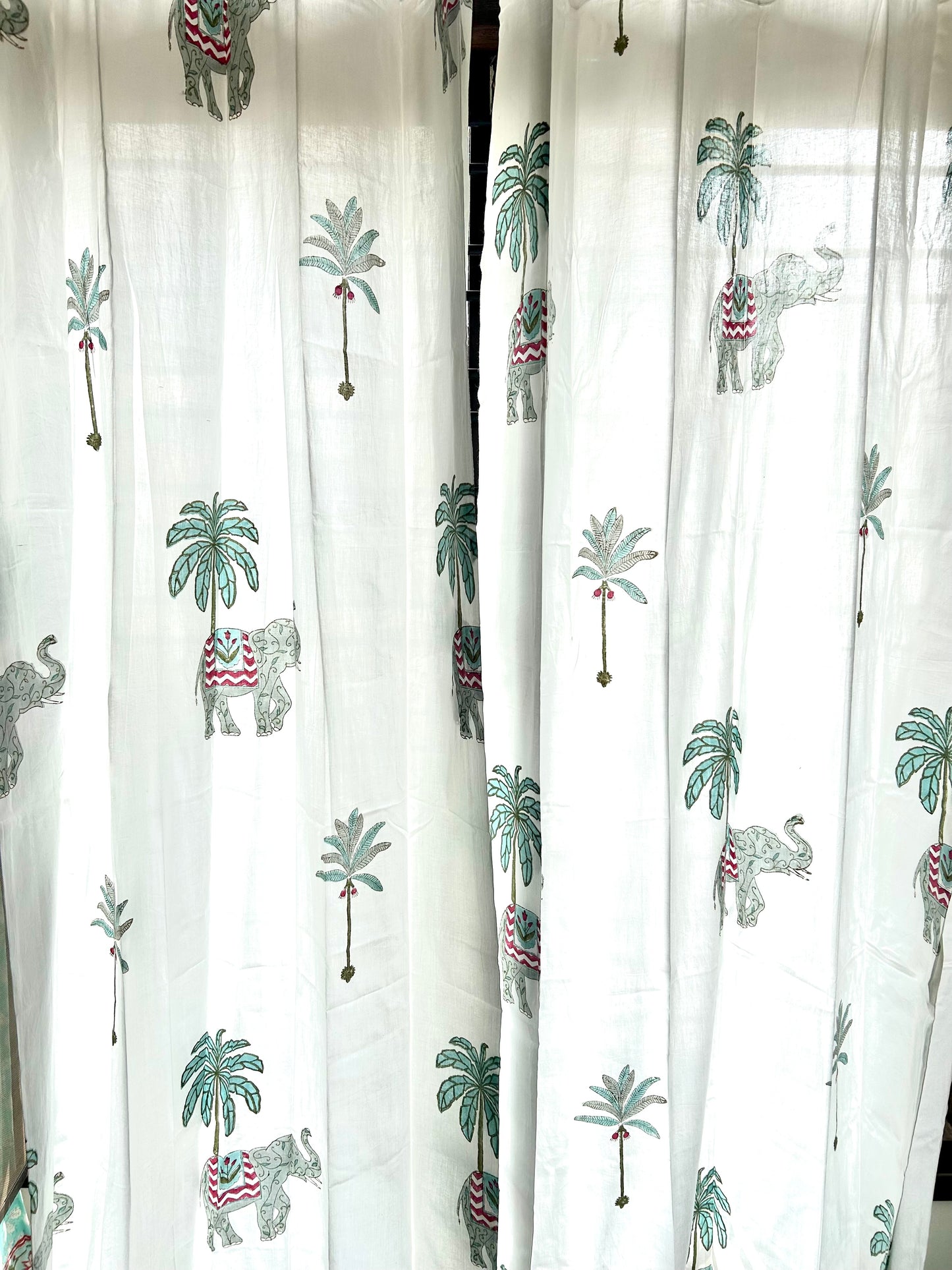 Festive Gajam Block Printed Sheer Curtains