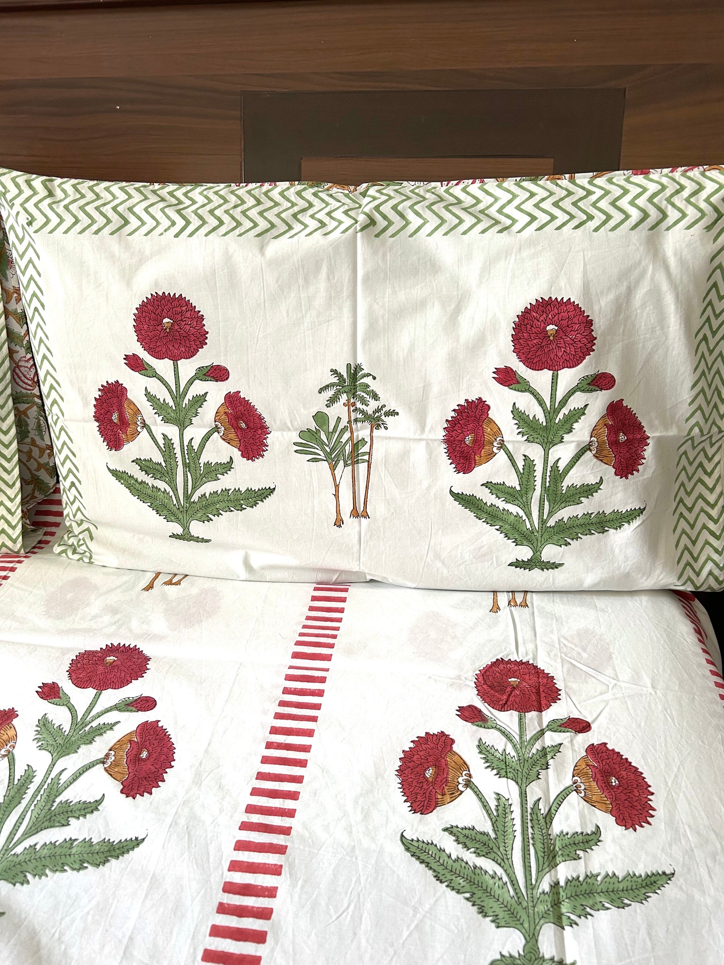 Antara Block Printed Cotton Bedsheet(108x108)