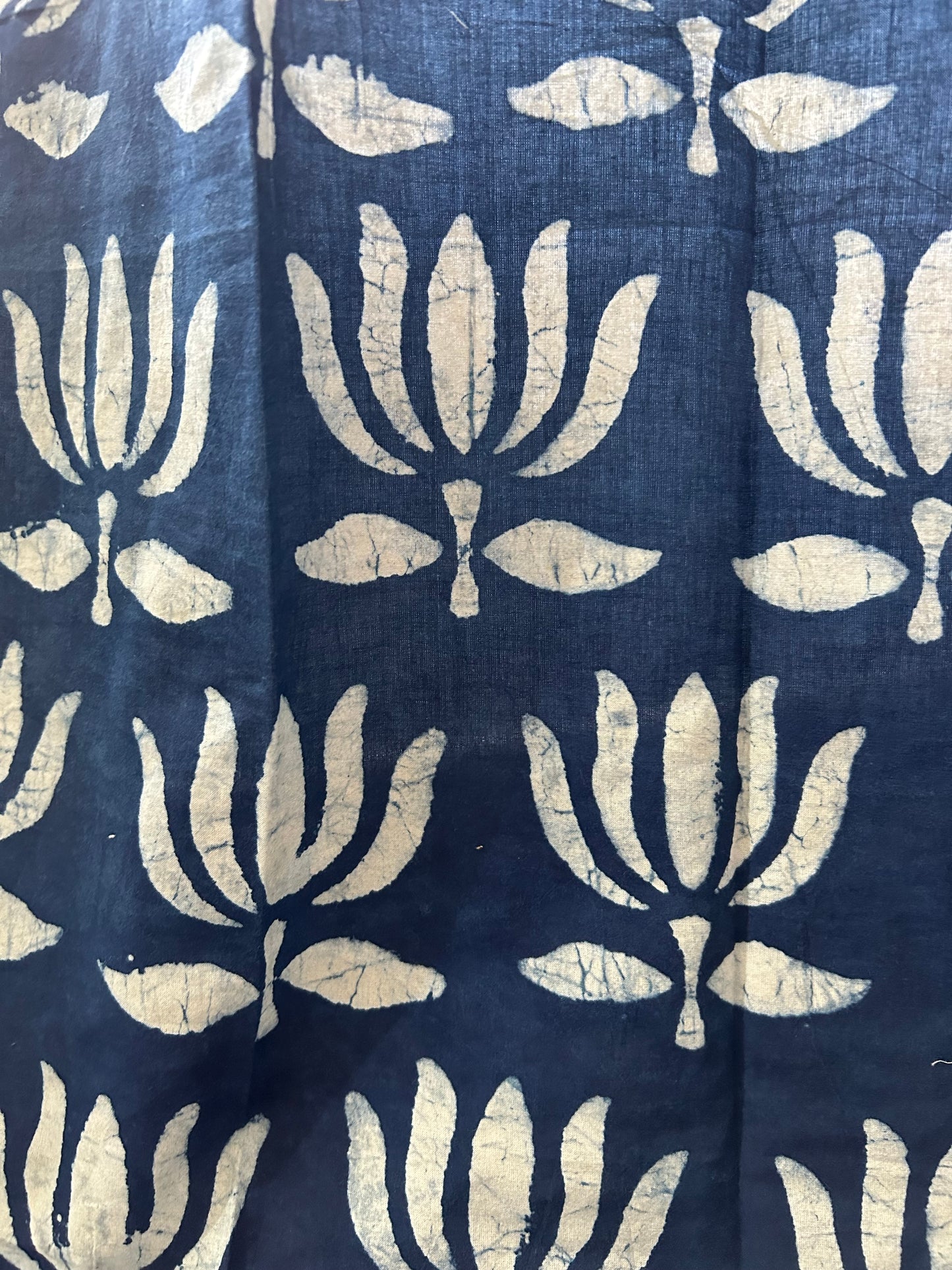 Blue Padma Batik Printed Sheer Curtains