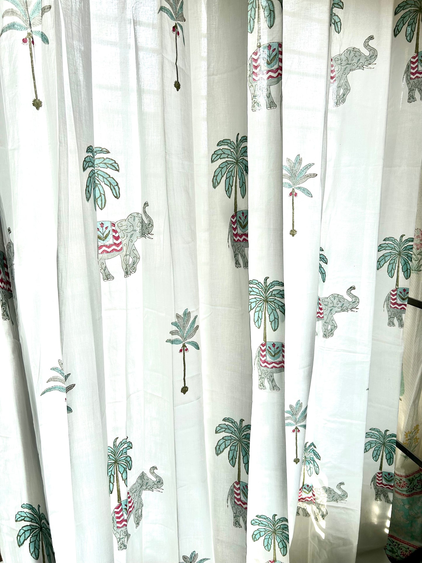 Festive Gajam Block Printed Sheer Curtains