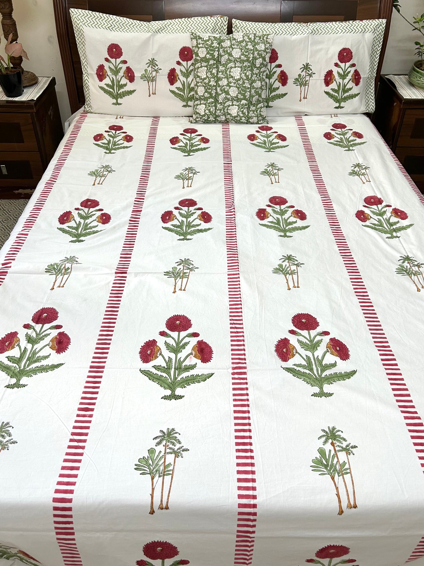 Antara Block Printed Cotton Bedsheet(108x108)
