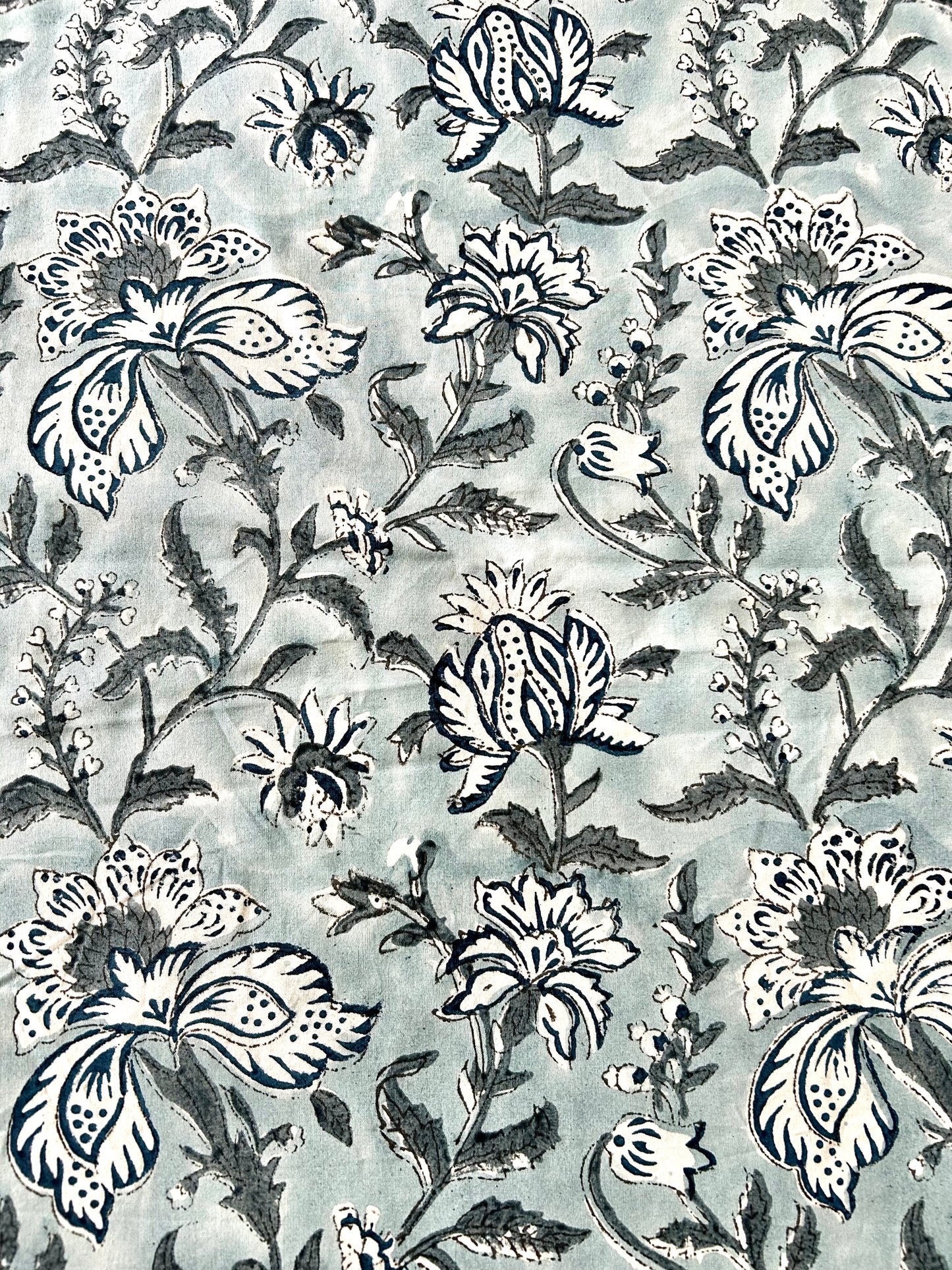 Bhumi Block Printed Grey Cotton Bedsheet(108x108)