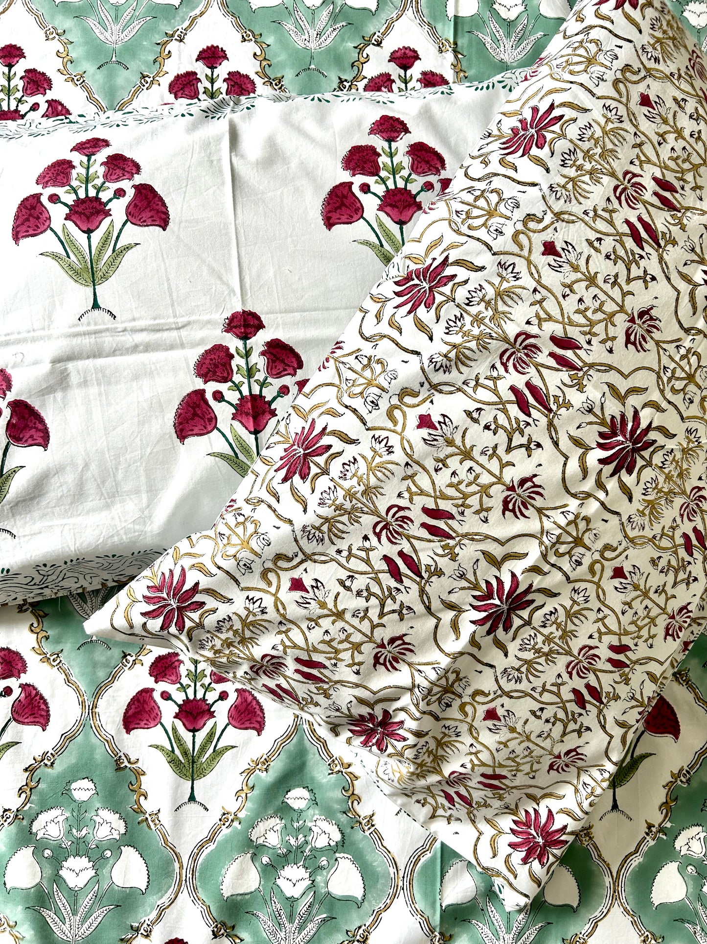 Vanaja Block Printed Cotton Bedsheet(90x108)