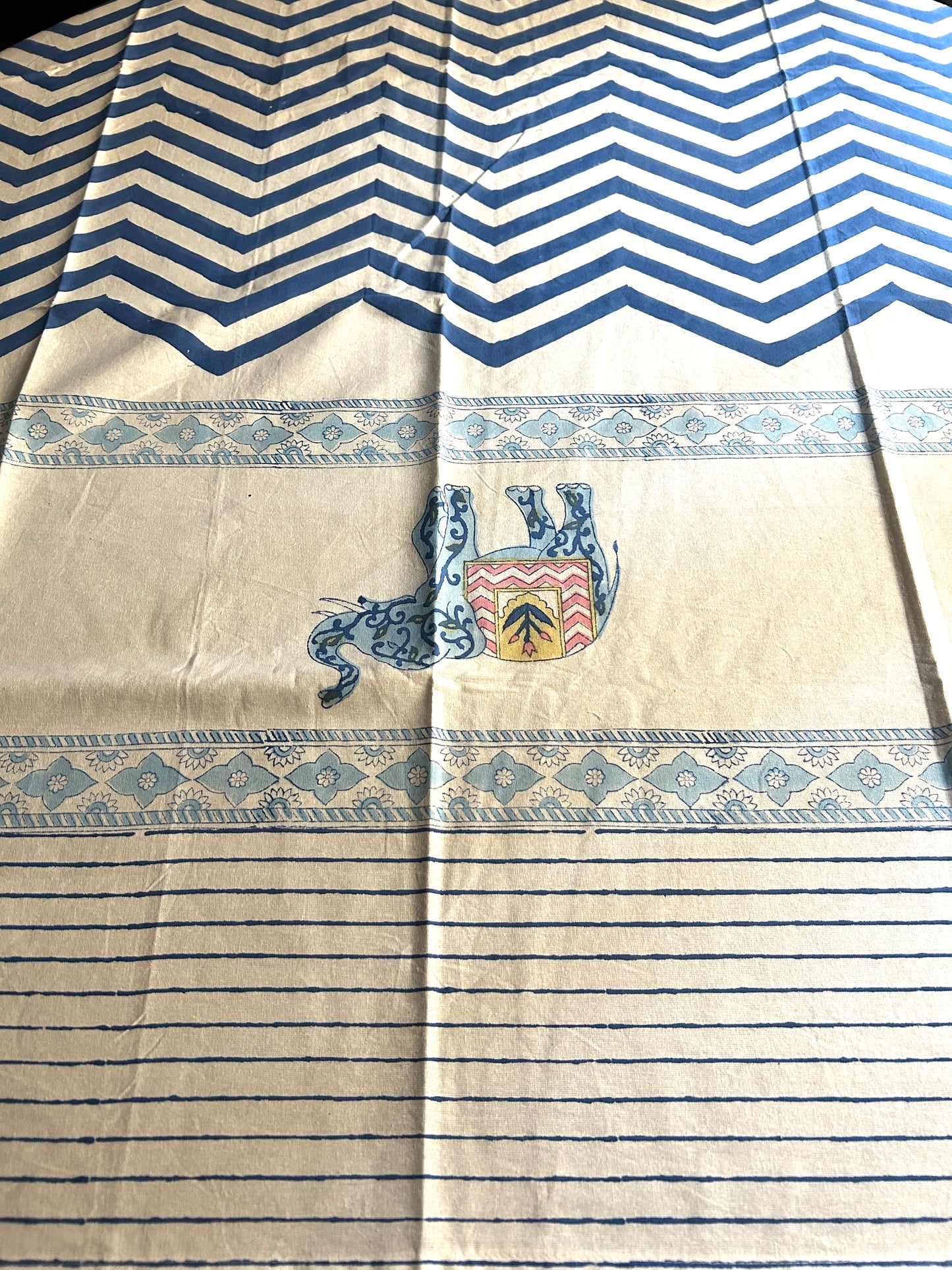Gaja Block Print Table Cover - 4 Seater