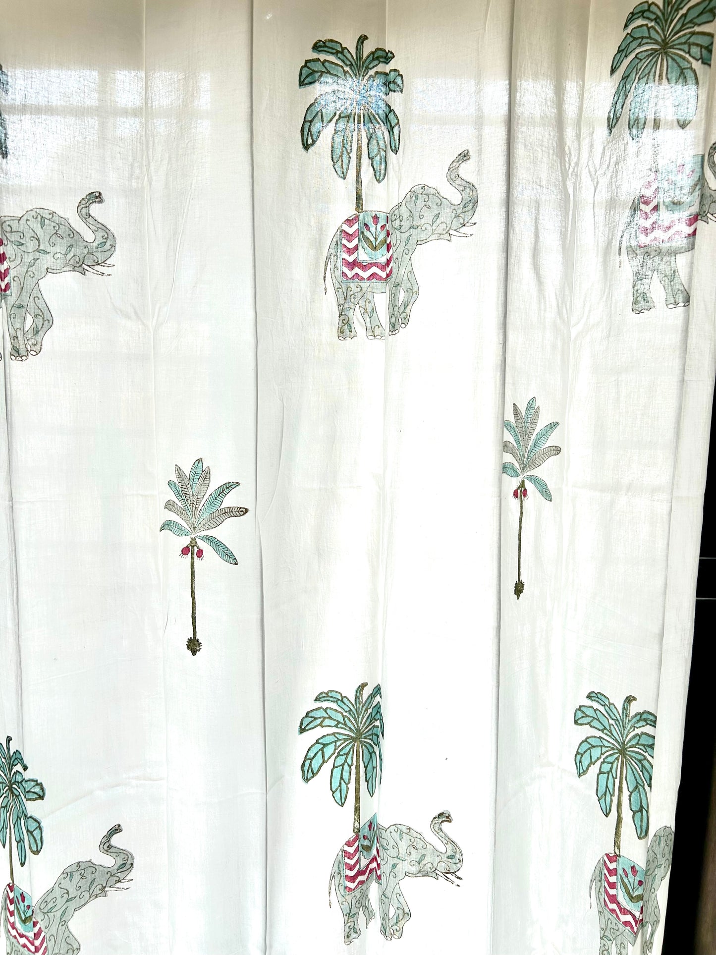 Festive Gajam Block Printed Sheer Curtains
