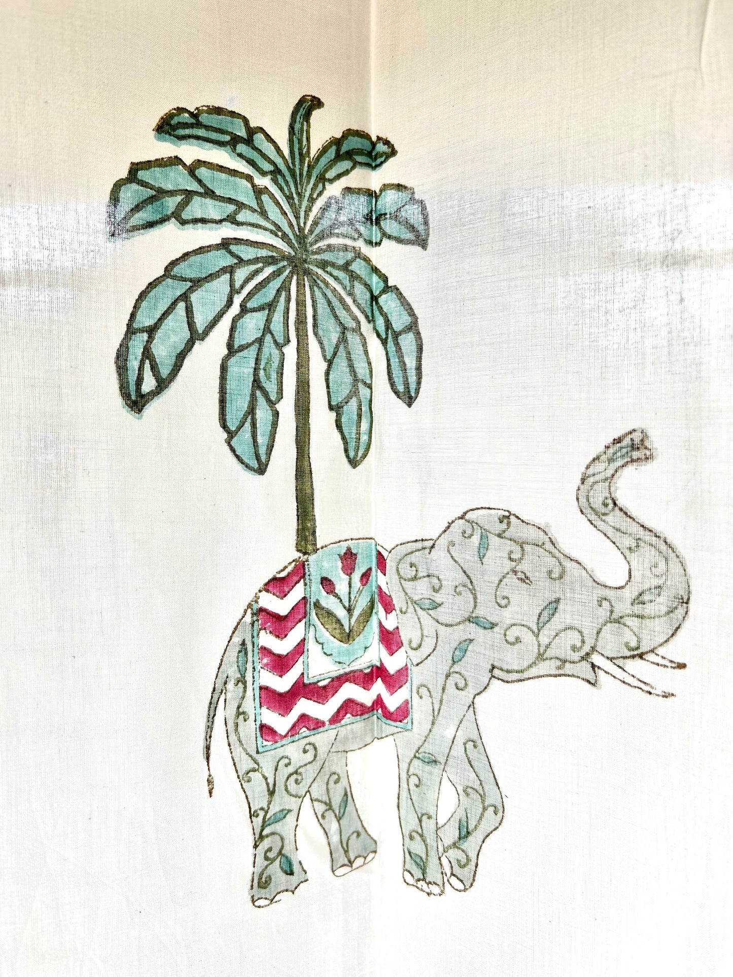 Festive Gajam Block Printed Sheer Curtains