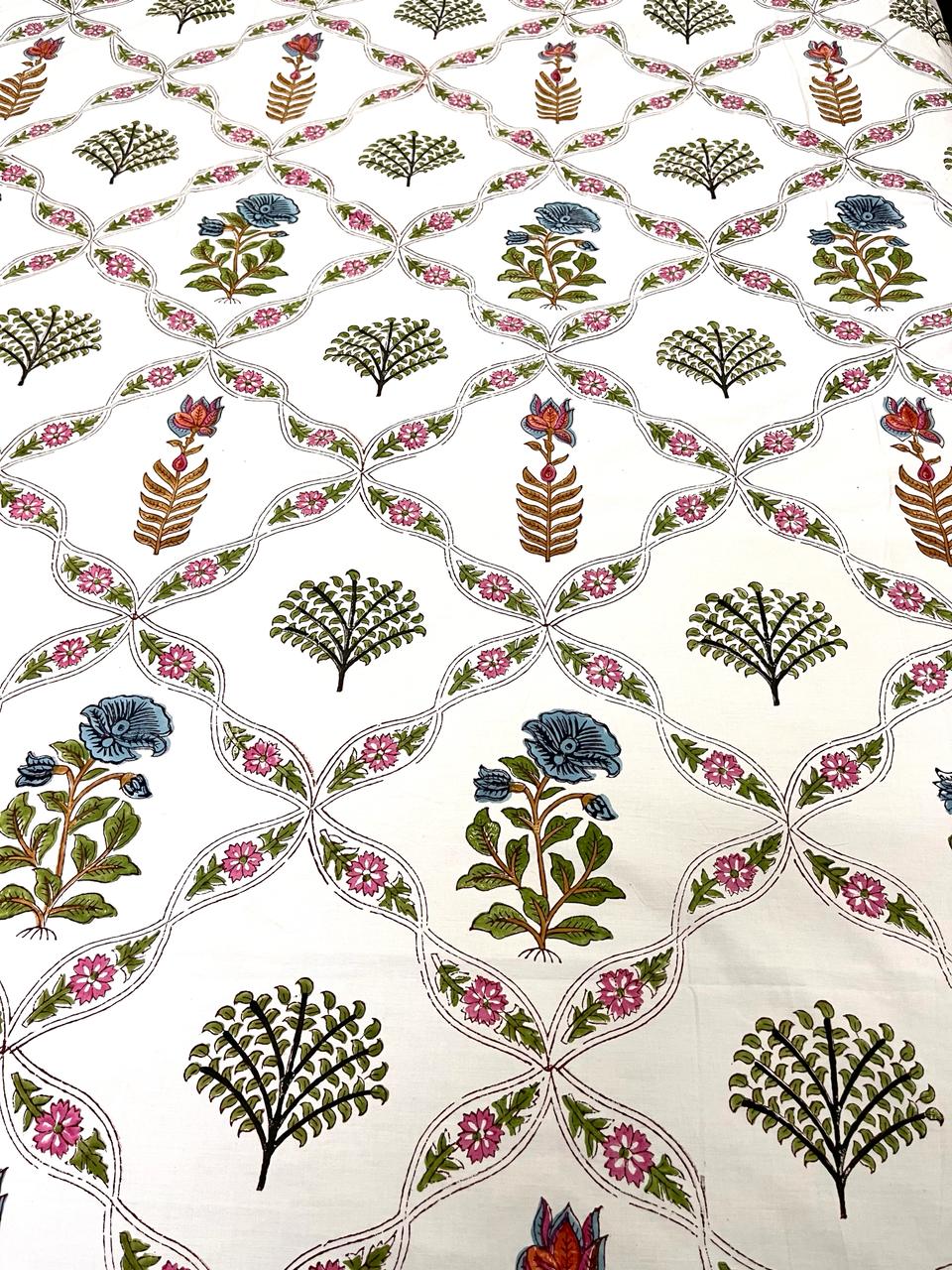 Asmita Block Printed Cotton Bedsheet(90x108)