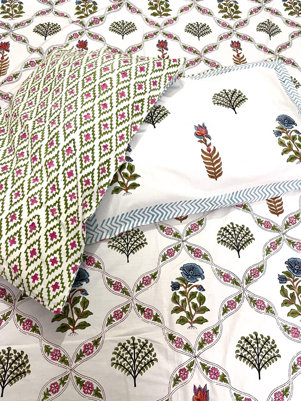 Asmita Block Printed Cotton Bedsheet(90x108)
