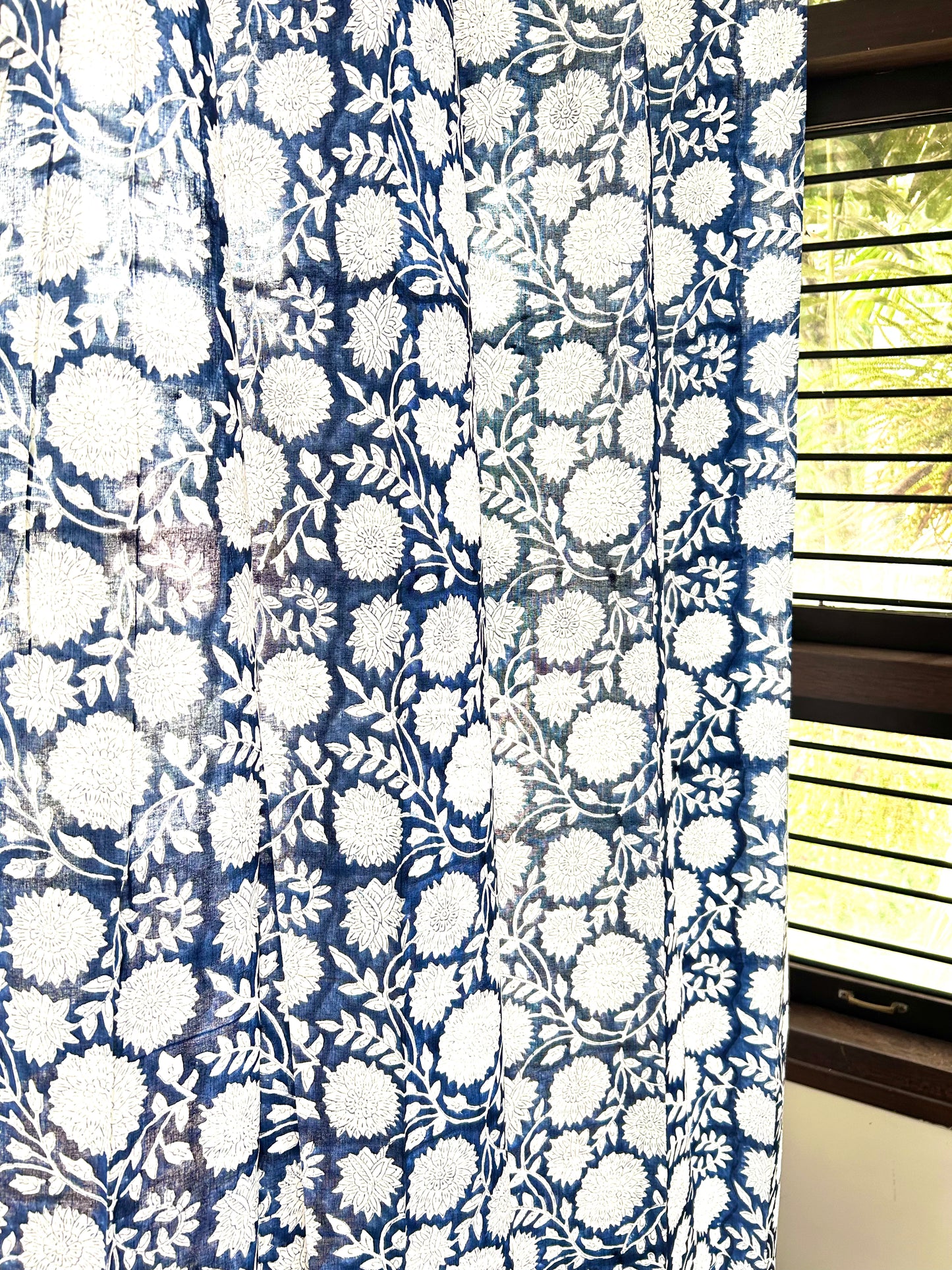 Aranya Block Printed Sheer Curtains - 7 FEET