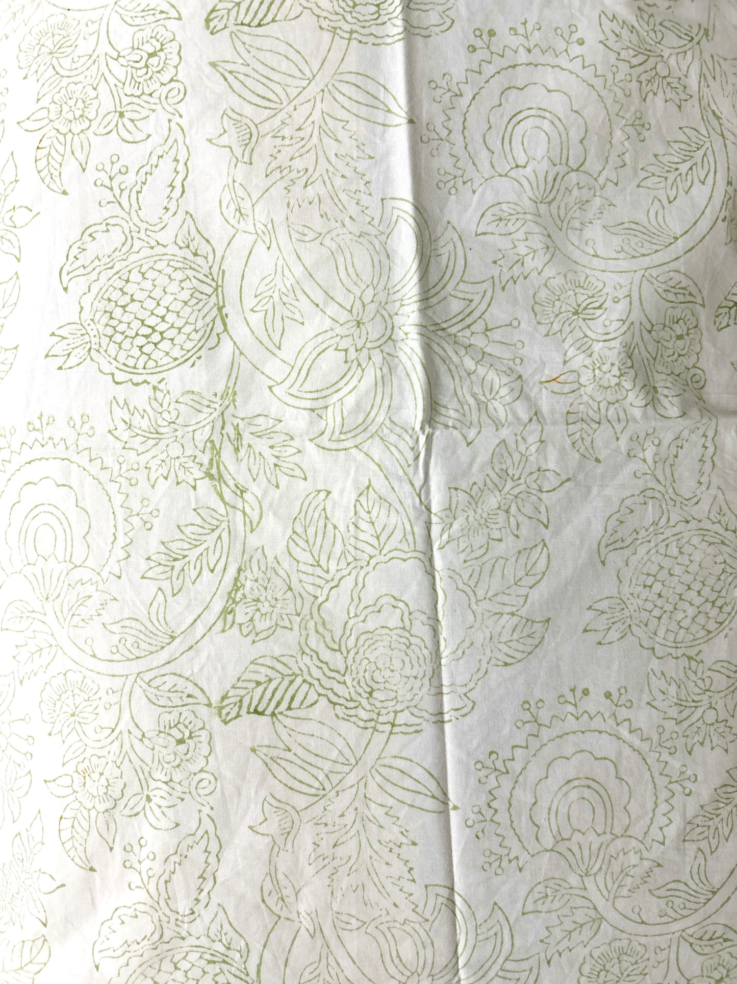 Pastel Green Block Printed Cotton Bedsheet(108x108)