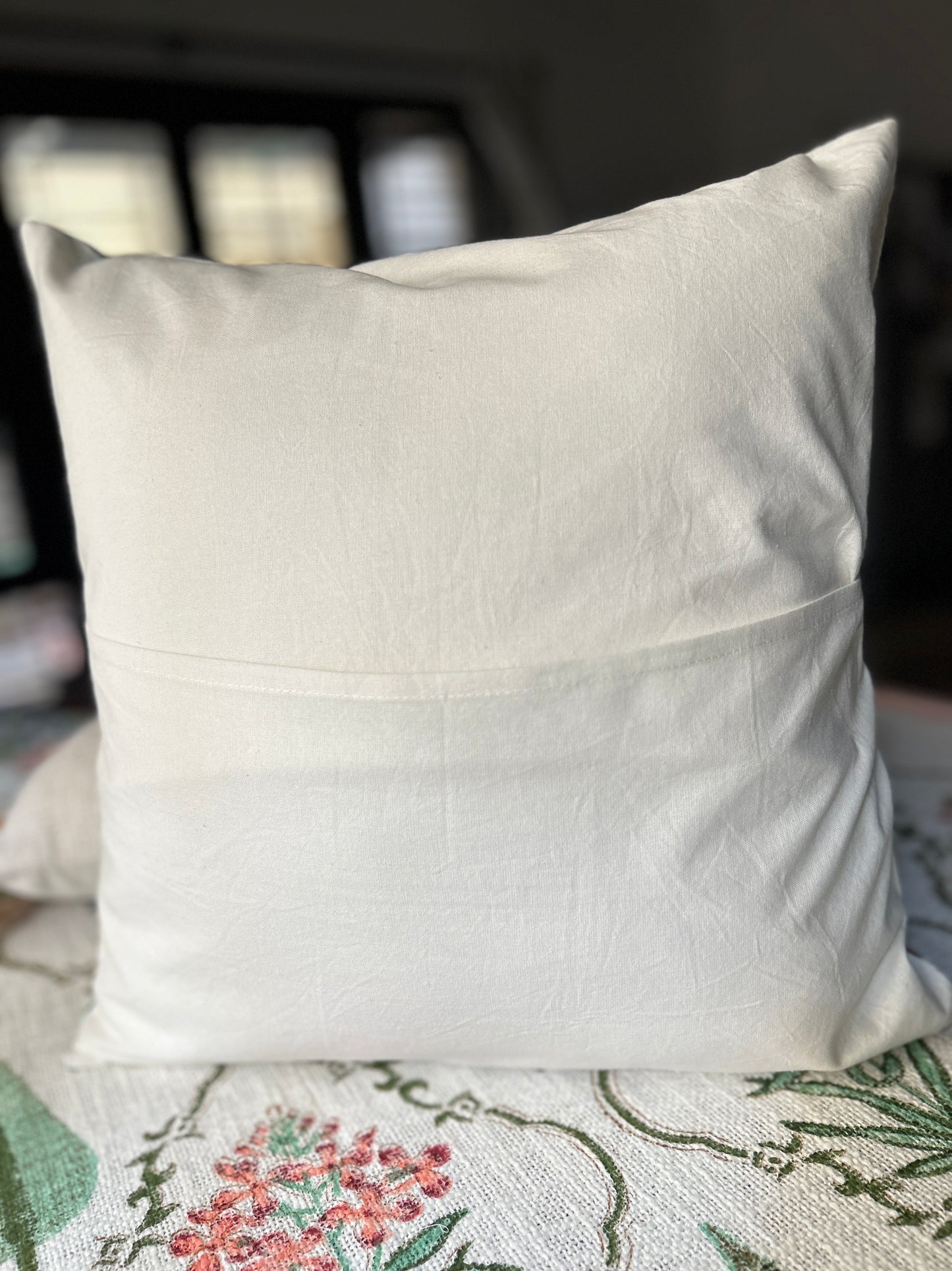 Pastels Block Print Quilted Cushion Cover