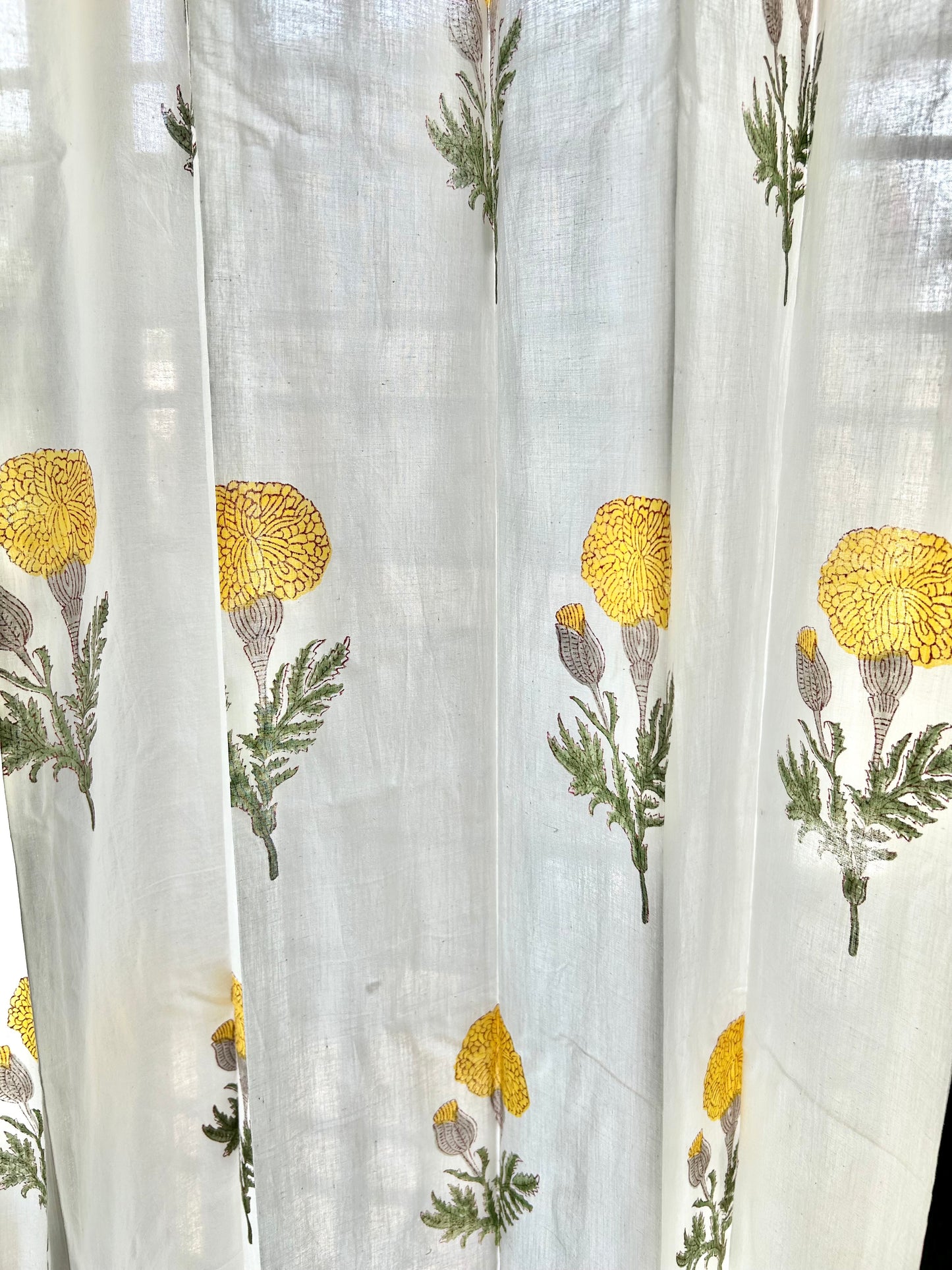 Genda Phool Block Printed Curtain