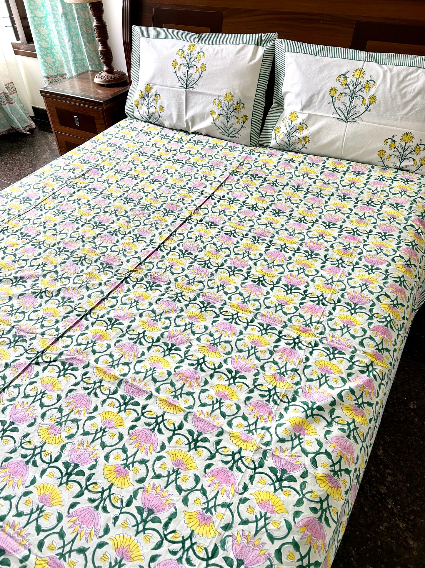 Samriddhi Block Printed Cotton Bedsheet(90x108)
