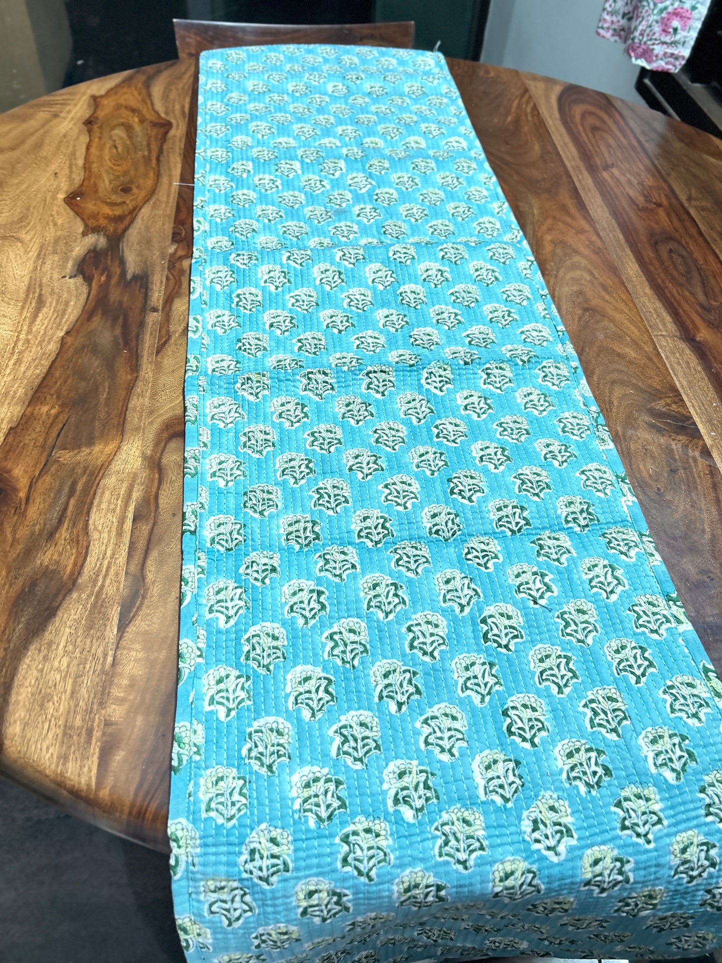 Red Paisley Block Print Table Runner