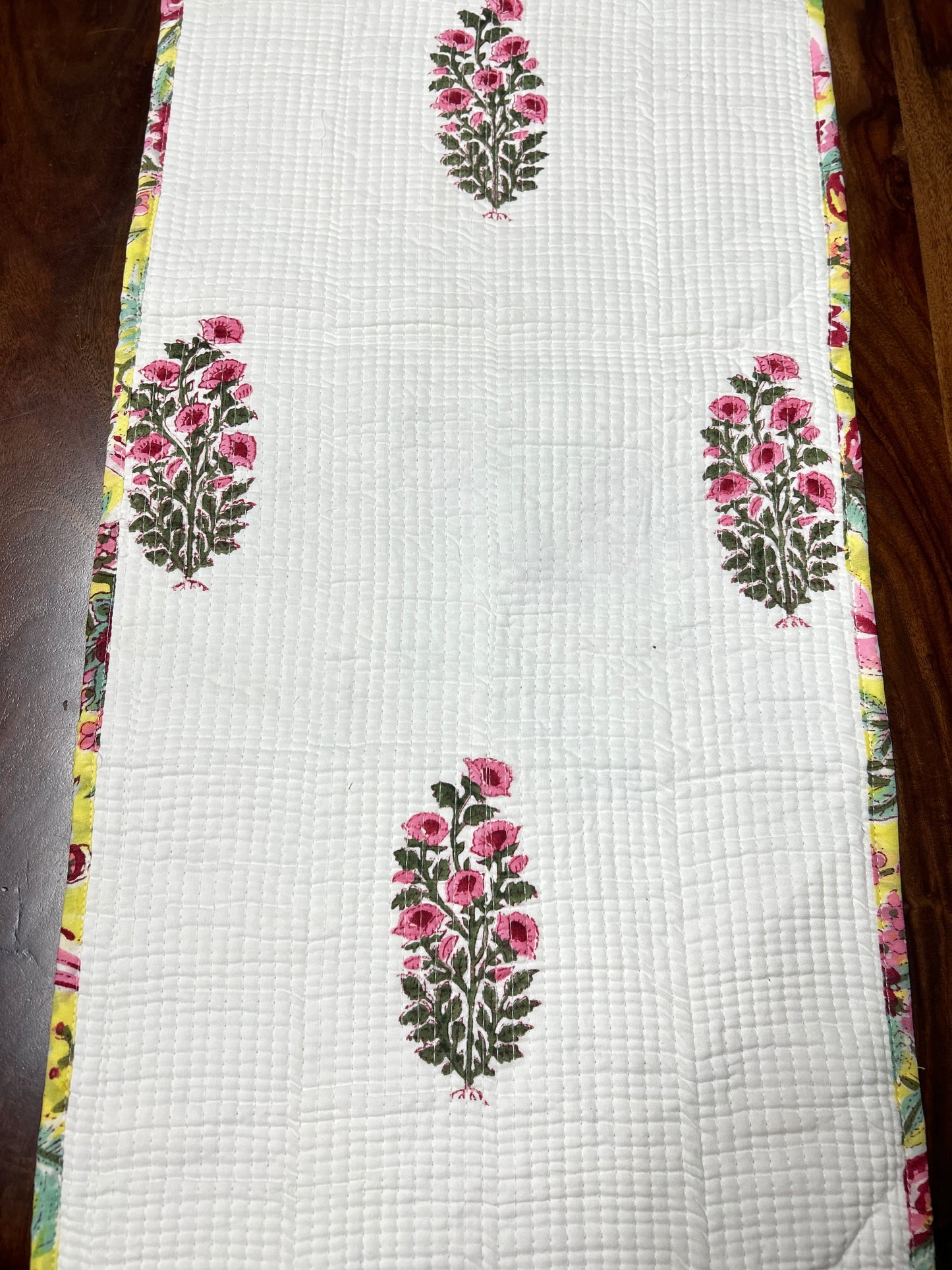 Yellow Bird Block Print Table Runner