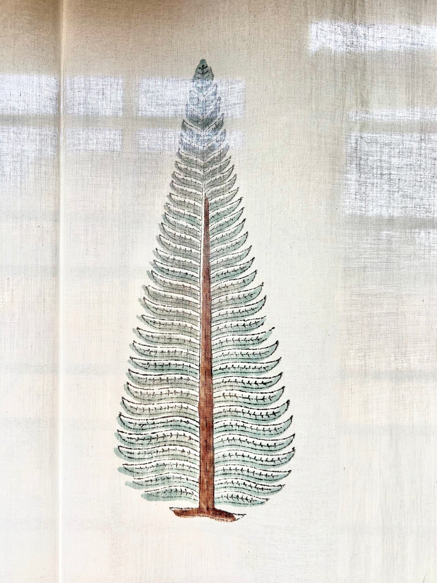 Green Conifer Printed Sheer Curtains