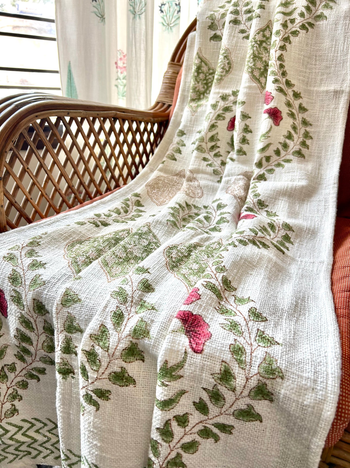 Arya Block Print Throw Blanket