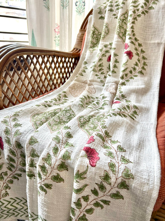 Arya Block Print Throw Blanket