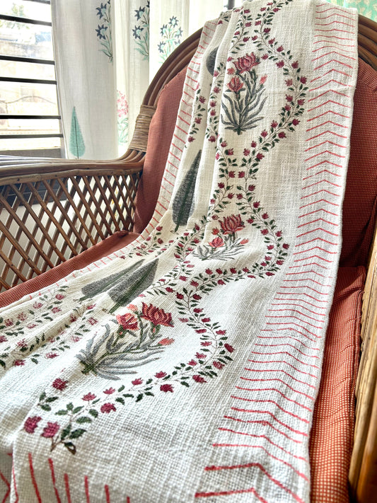 Diti Block Print Throw Blanket