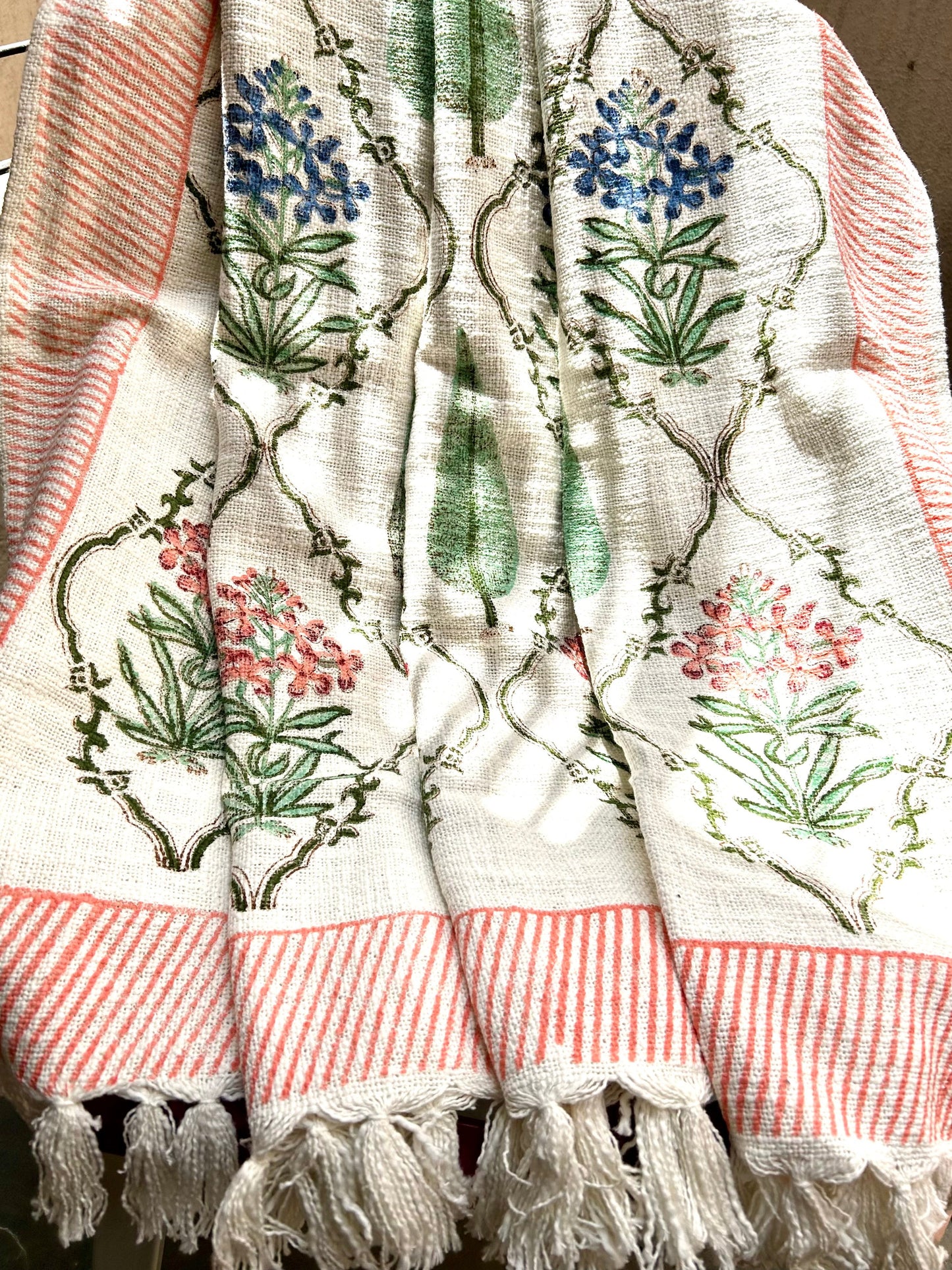 Ishya Block Print Throw Blanket