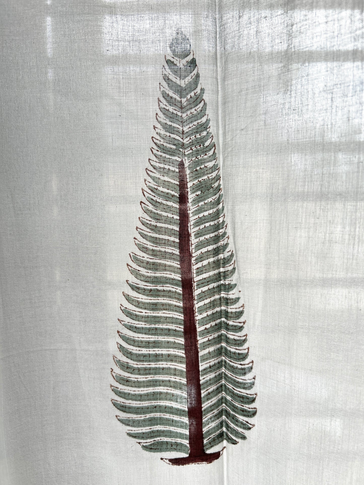 Twin Conifers Block Printed Sheer Curtains