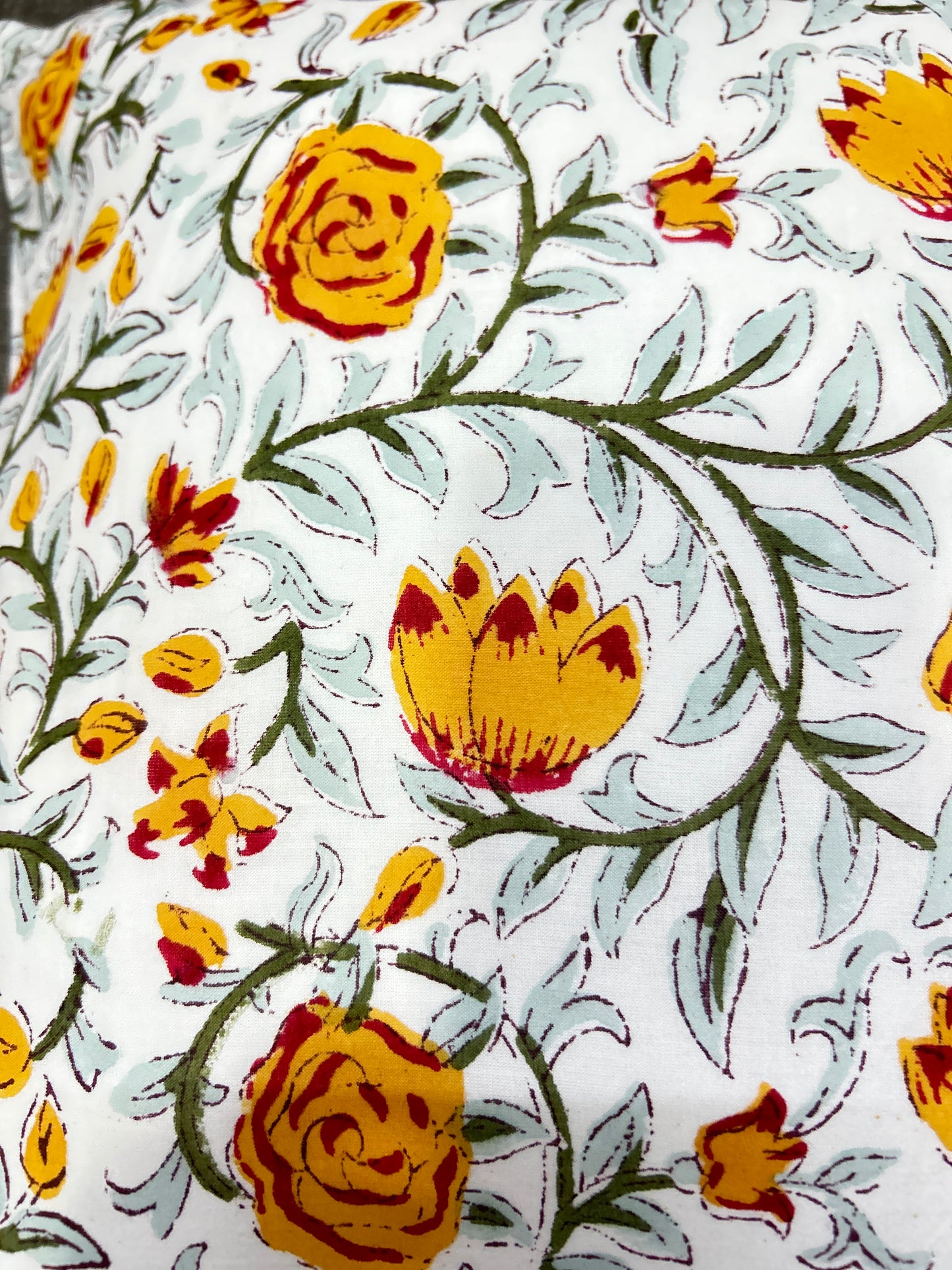 Orange Floral Cushion Cover