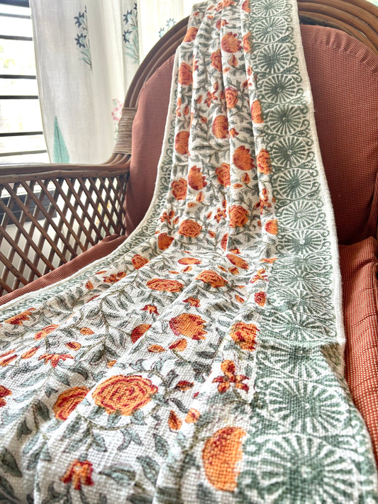 Utsav Block Print Throw blanket