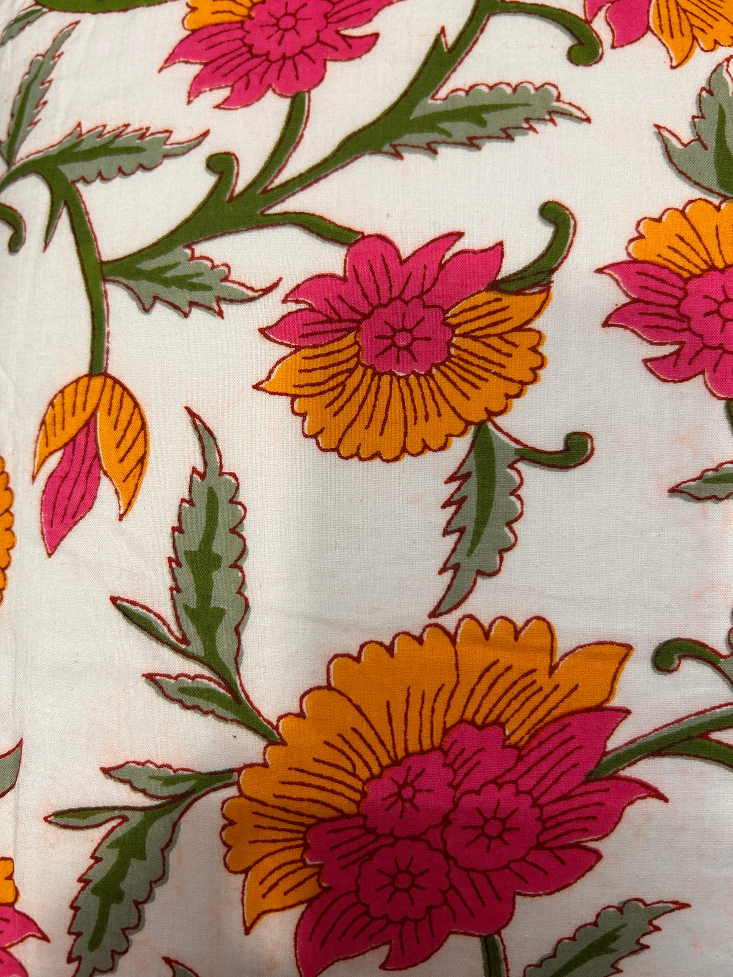 Orange Floral Cushion Cover