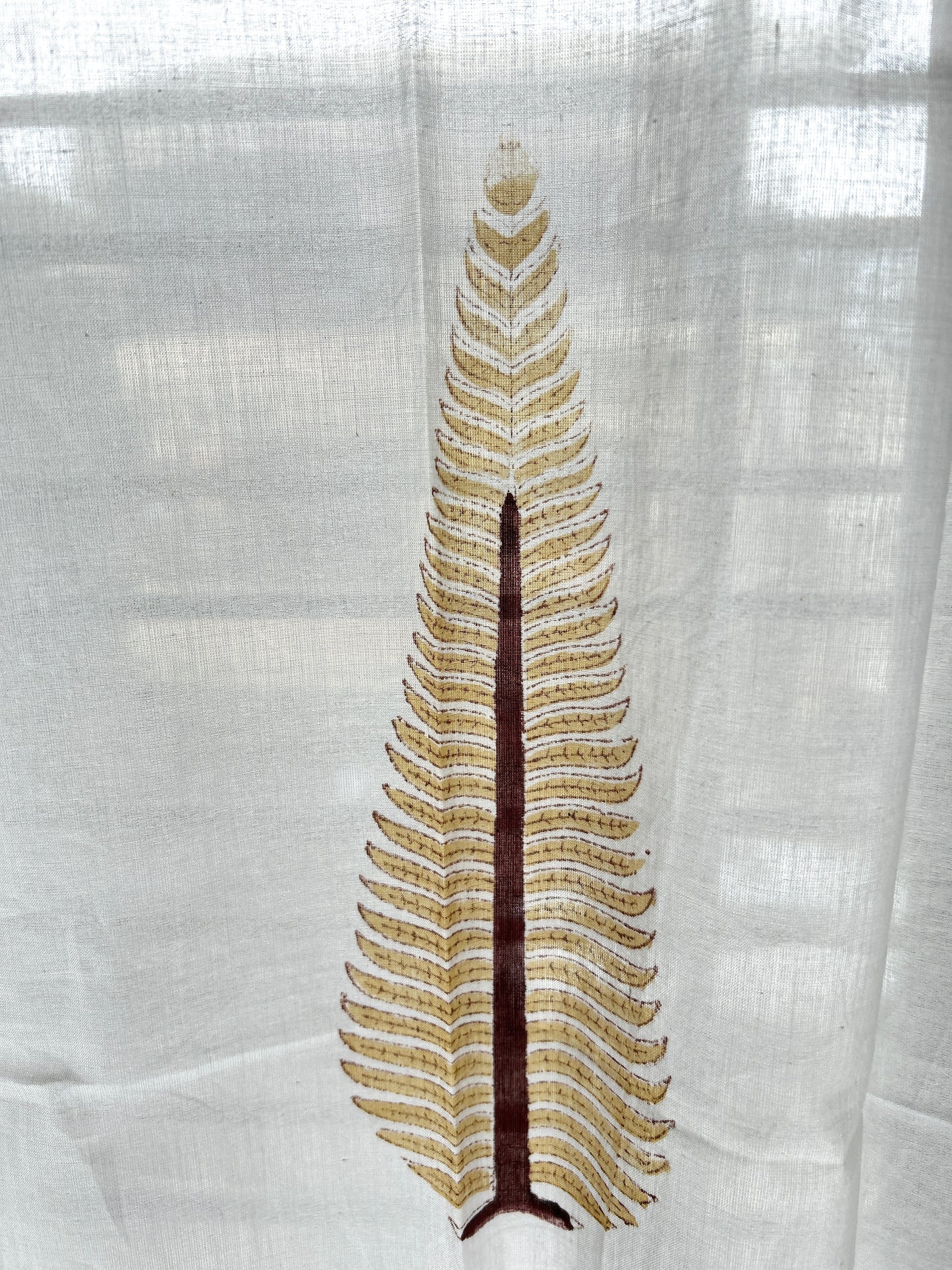 Twin Conifers Block Printed Sheer Curtains