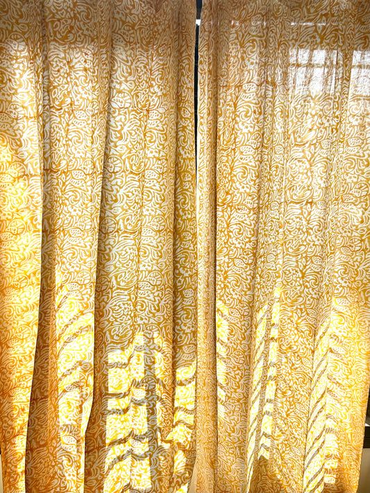 Yellow Mellow Block Printed Curtain