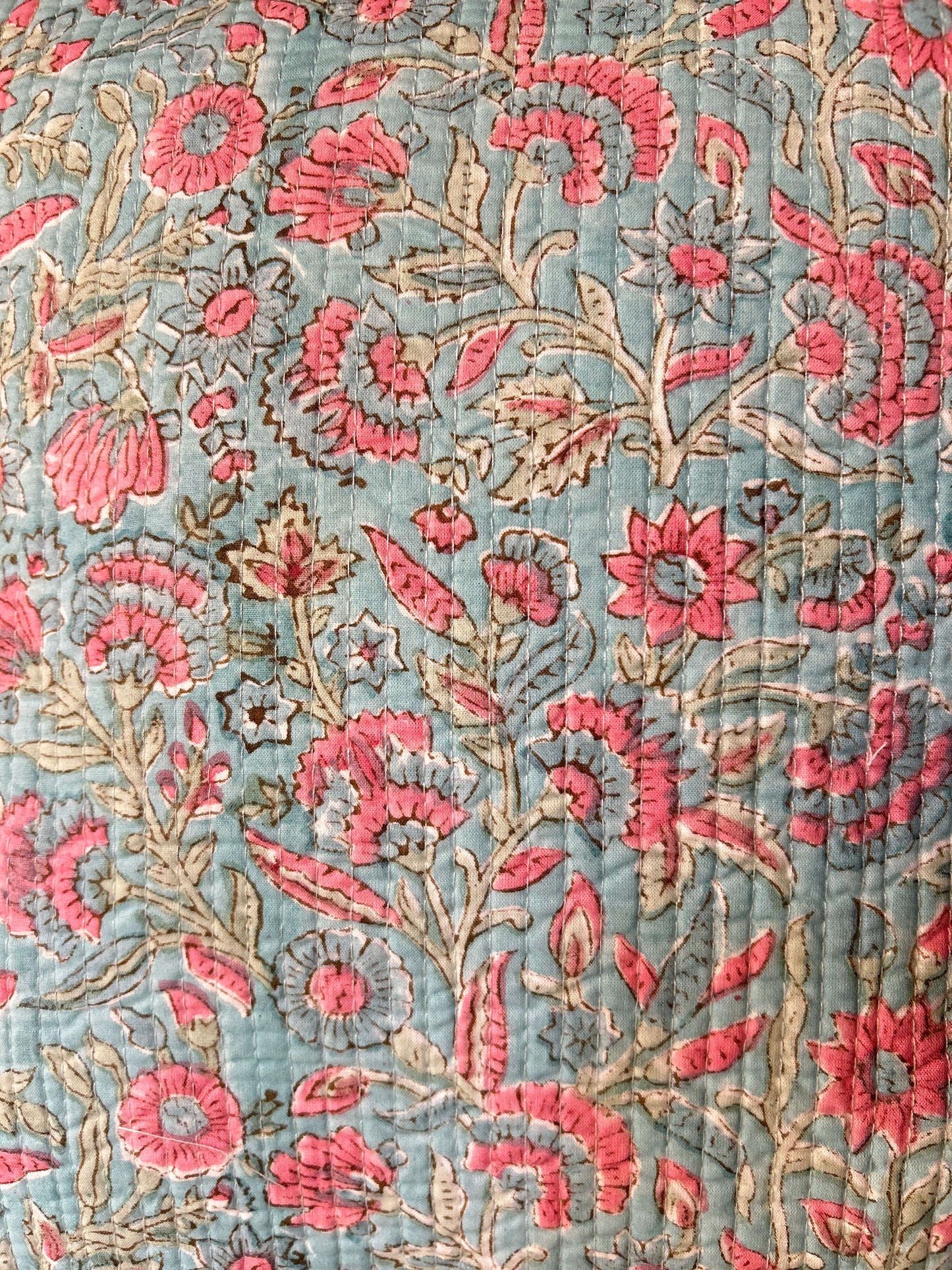 Pastels Block Print Quilted Cushion Cover