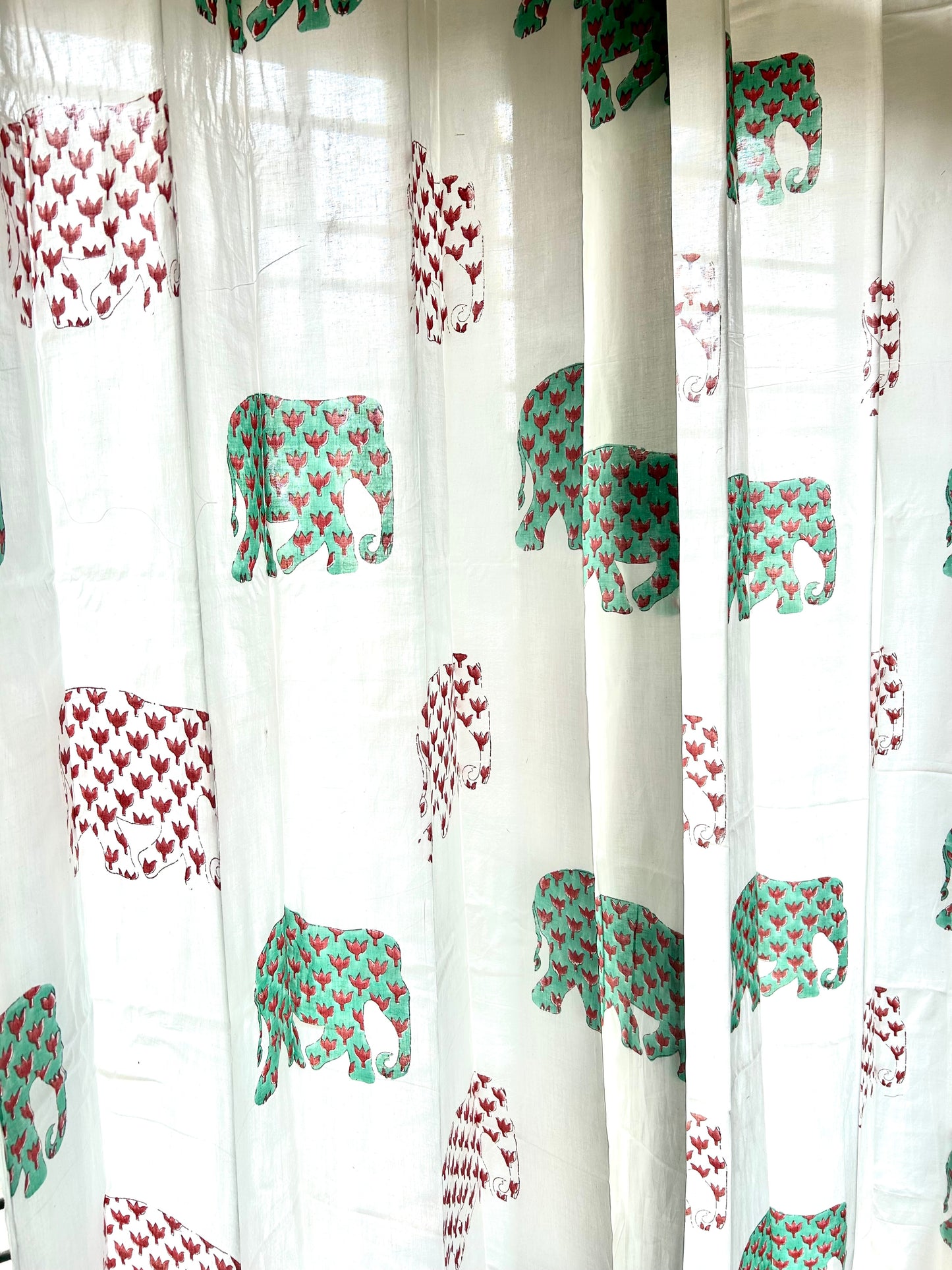 Gajam Block Printed Sheer Curtains