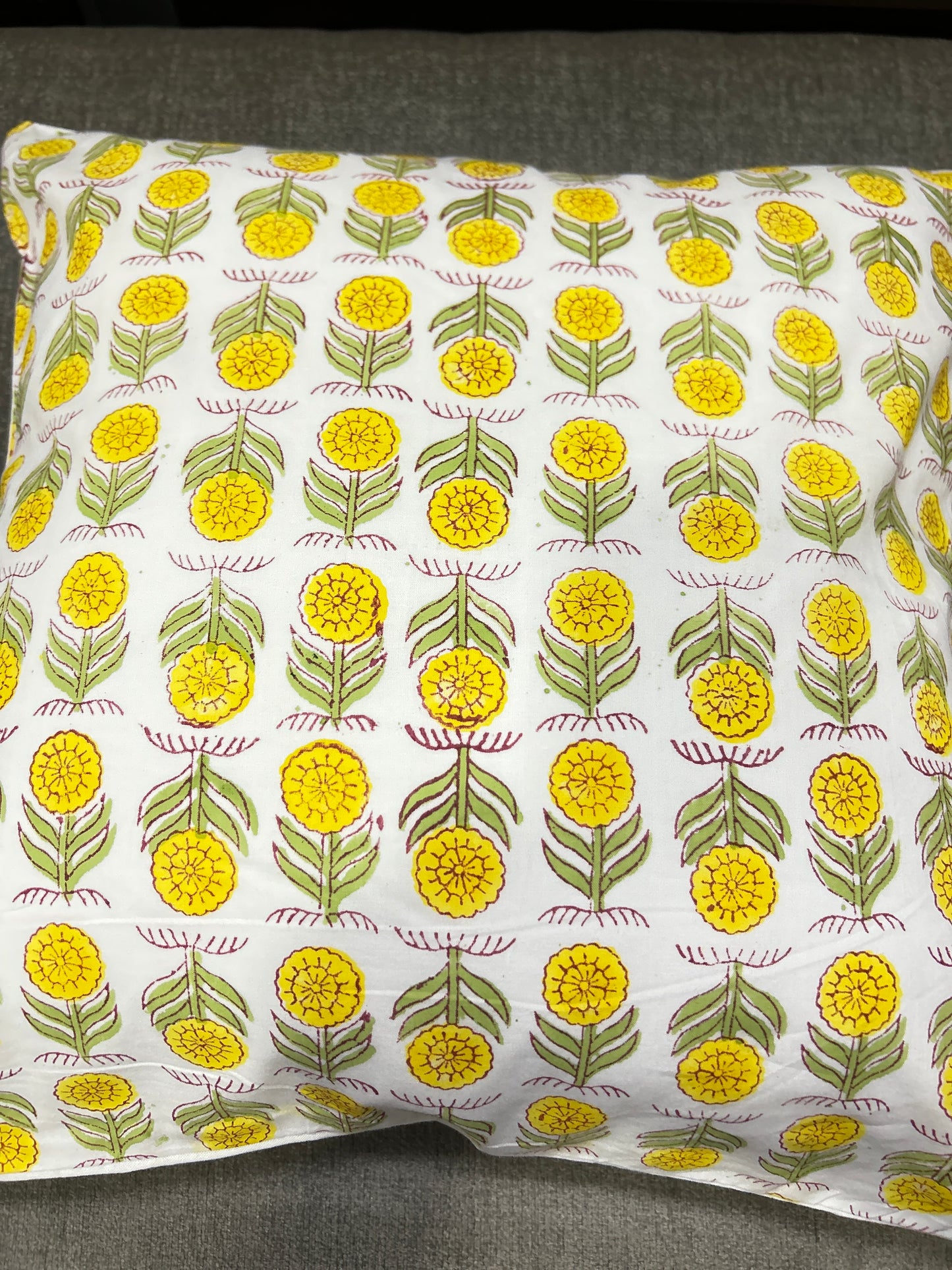 Yellow Small Floral Cushion Cover