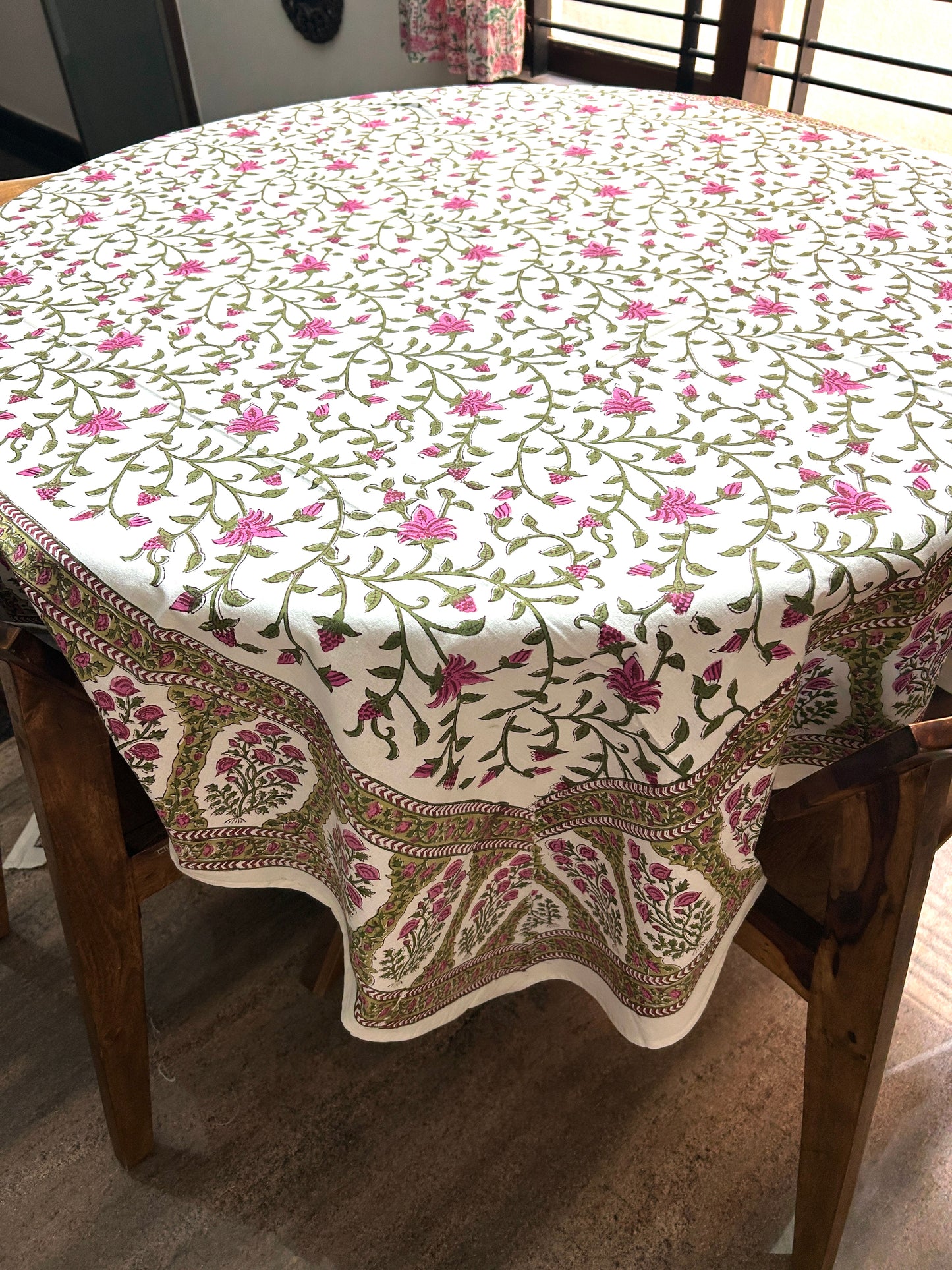 Vani Block Print Table Cover - 4 Seater