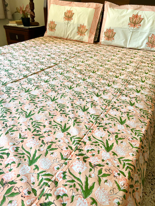 Urvi Block Printed Cotton Bedsheet(90x108)