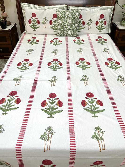Antara Block Printed Cotton Bedsheet(108x108)