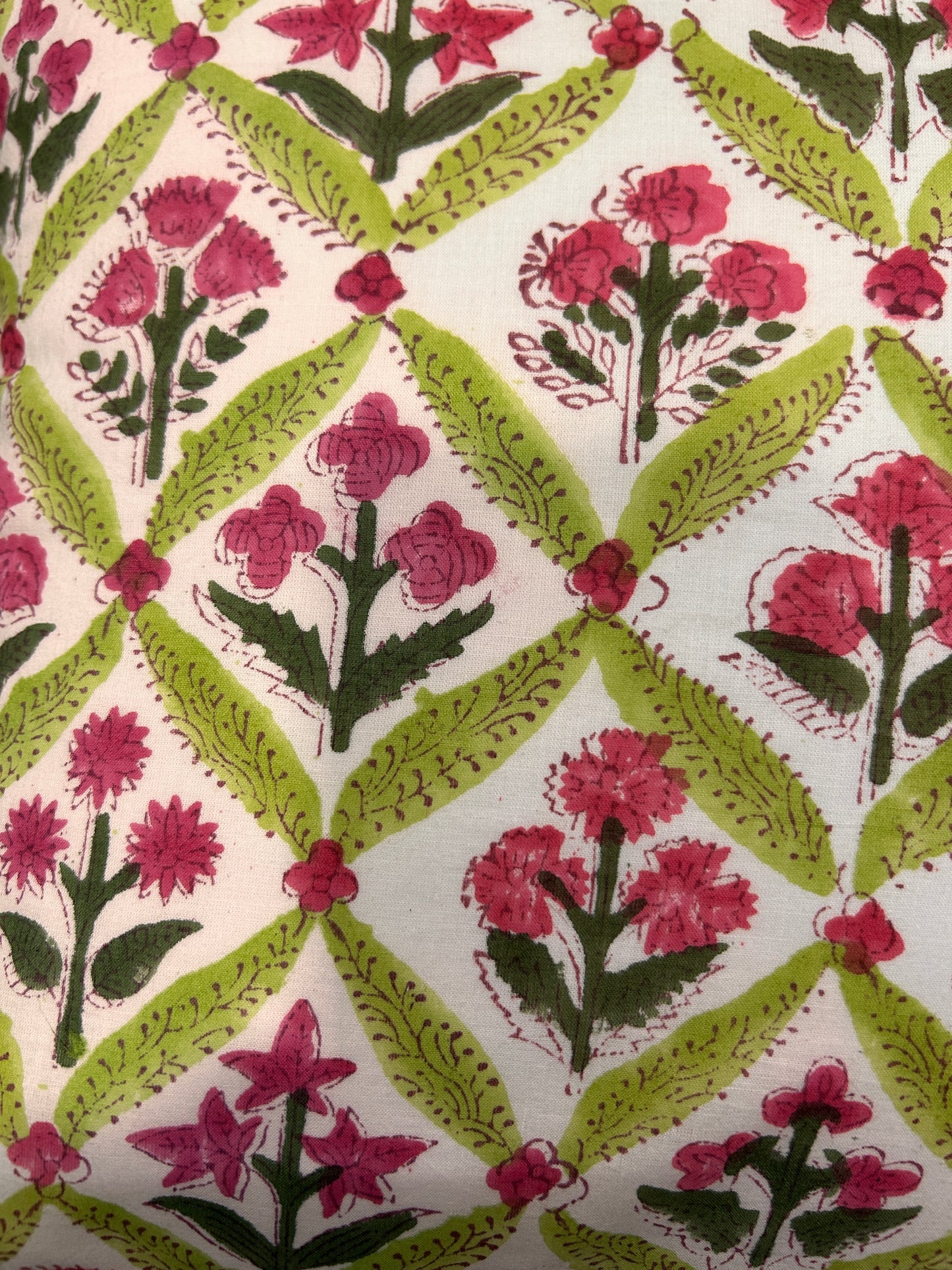 Pink Floral Lattice Cushion Cover