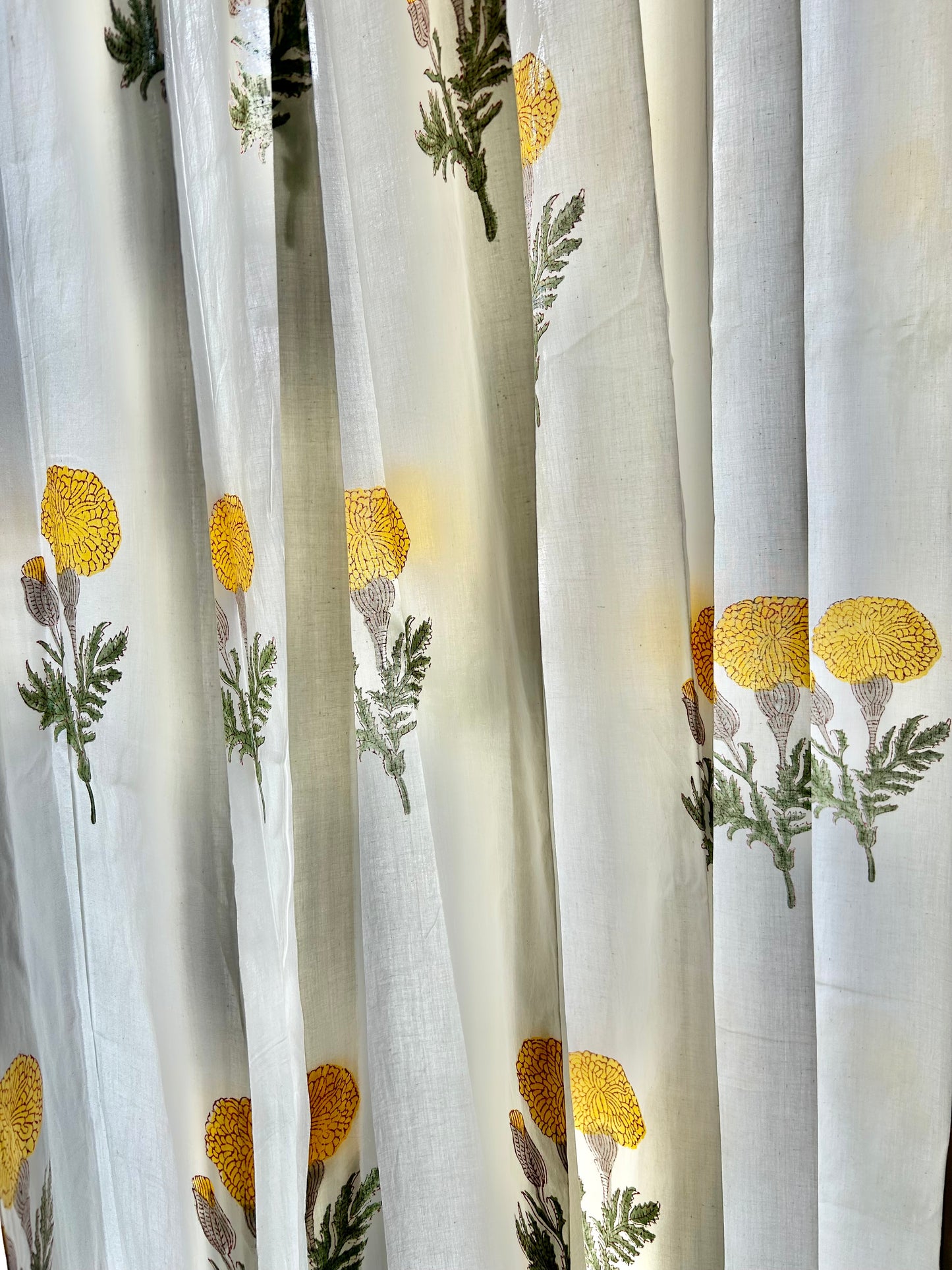 Genda Phool Block Printed Curtain