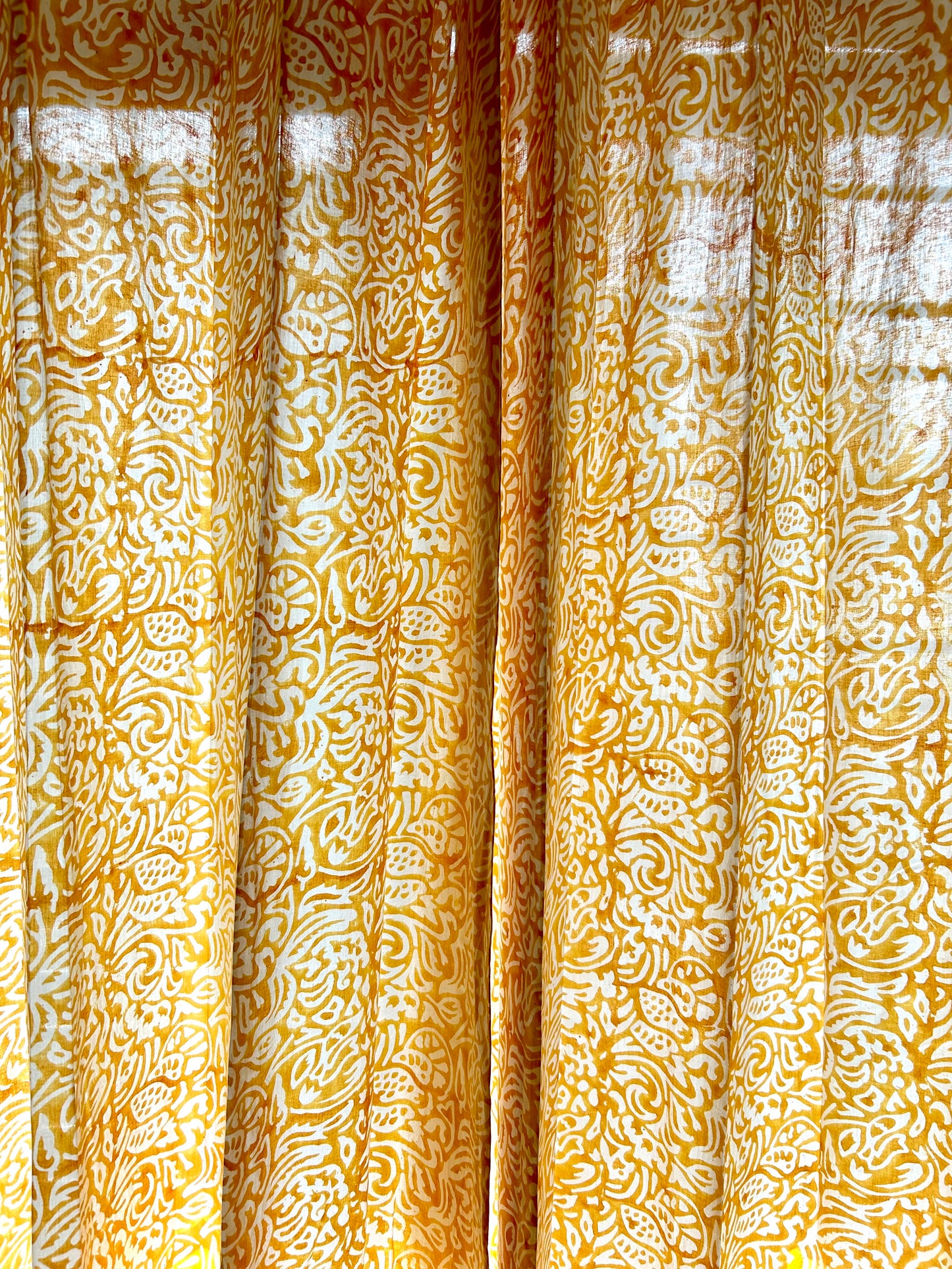 Yellow Mellow Block Printed Curtain
