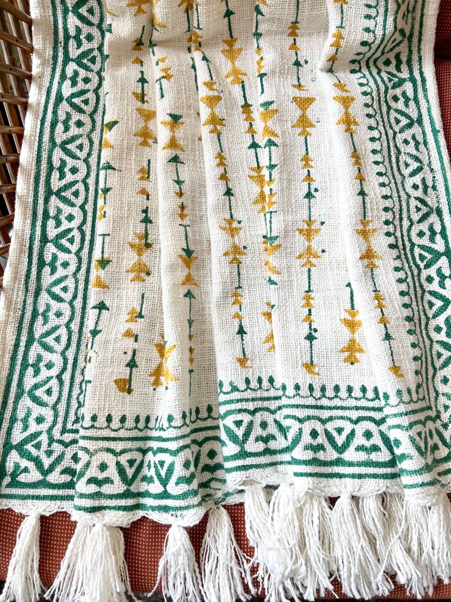 Tara Block Print Throw Blanket