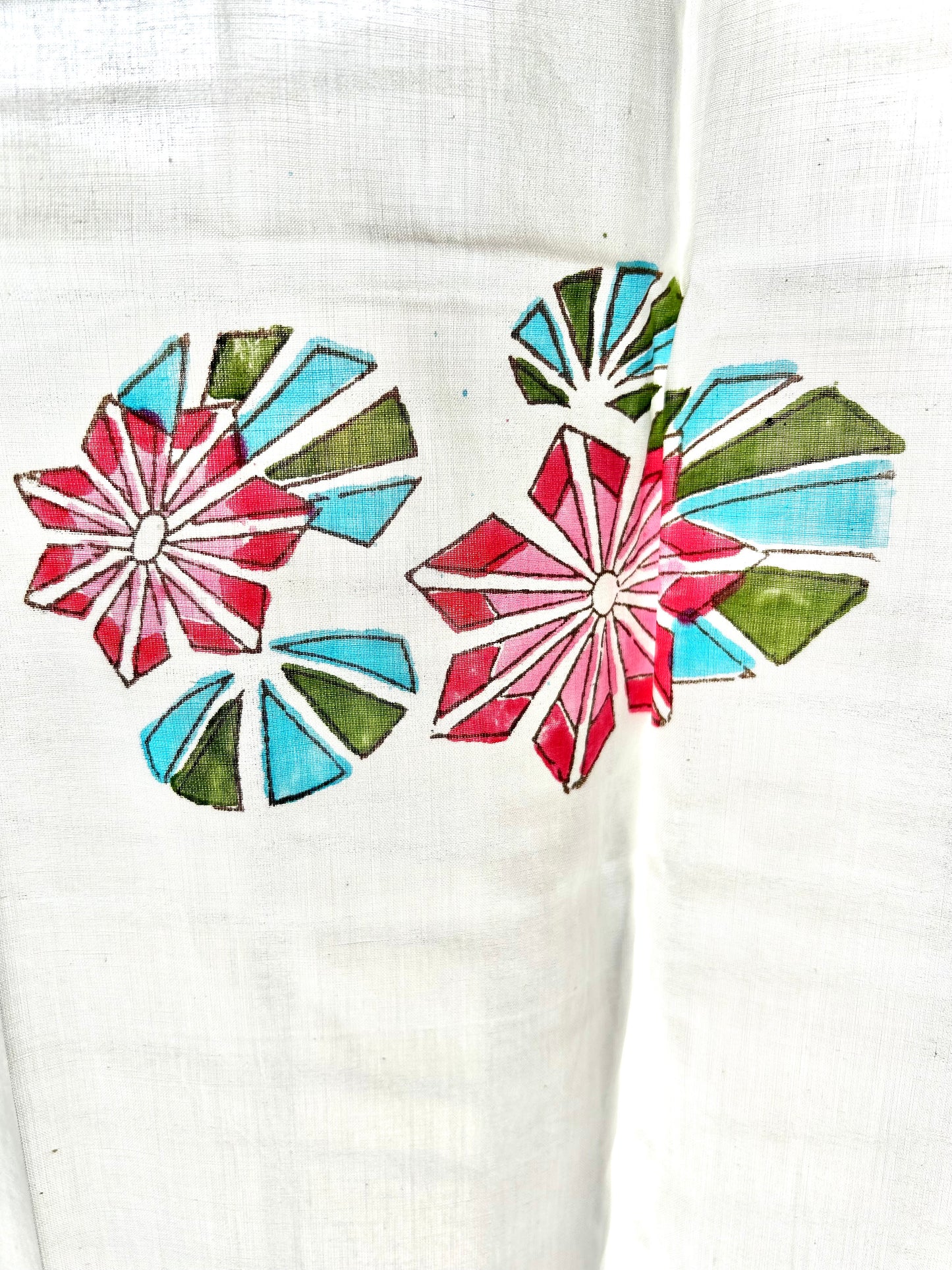 Geometric lotus Block Printed Sheer Curtains