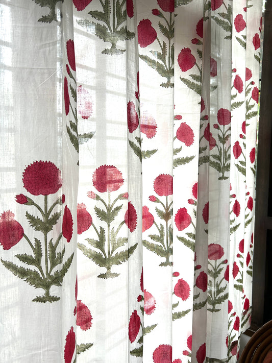 Japakusuma Block Printed Sheer Curtains