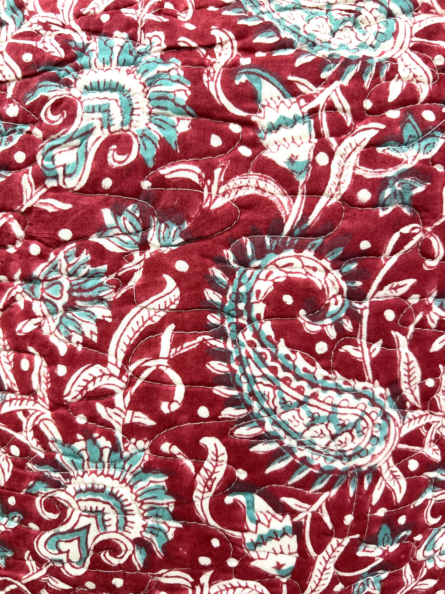 Manvi Block Print Quilted Cushion Cover
