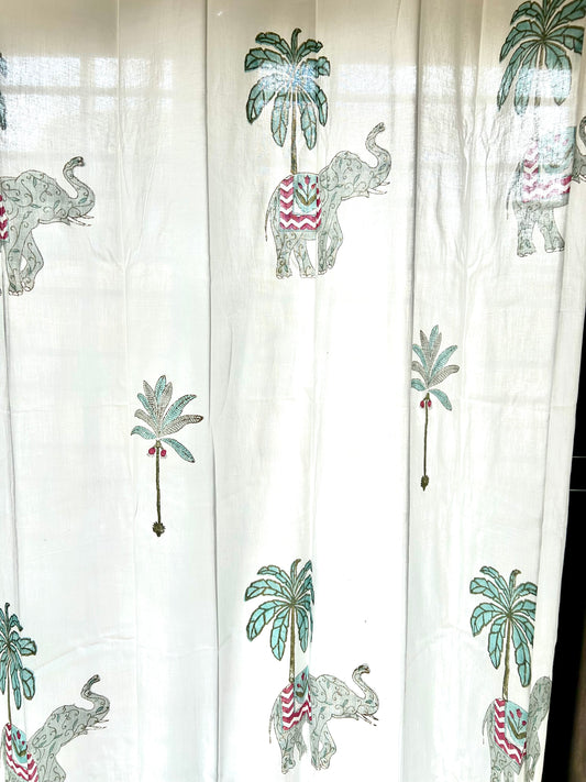 Festive Gajam Block Printed Sheer Curtains
